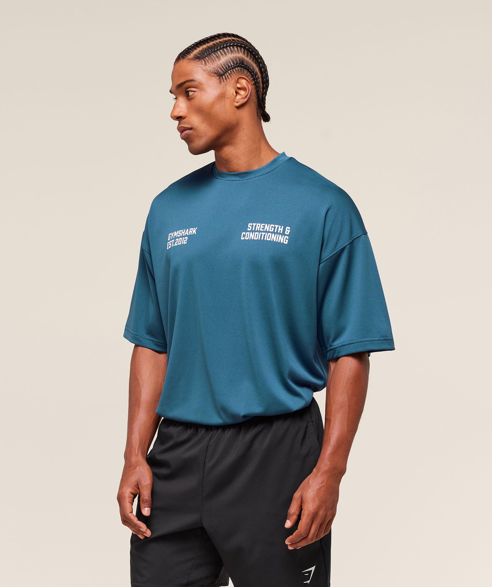 Gymshark S&C Graphic T-Shirt - Success Blue Male Product Image