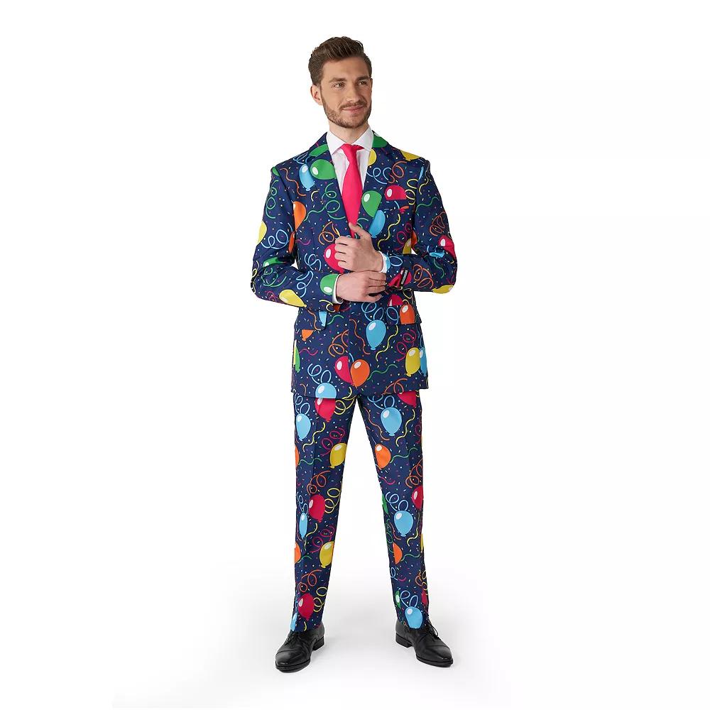 Men's Suitmeister Confetti Balloons Suit & Tie Set,  Product Image