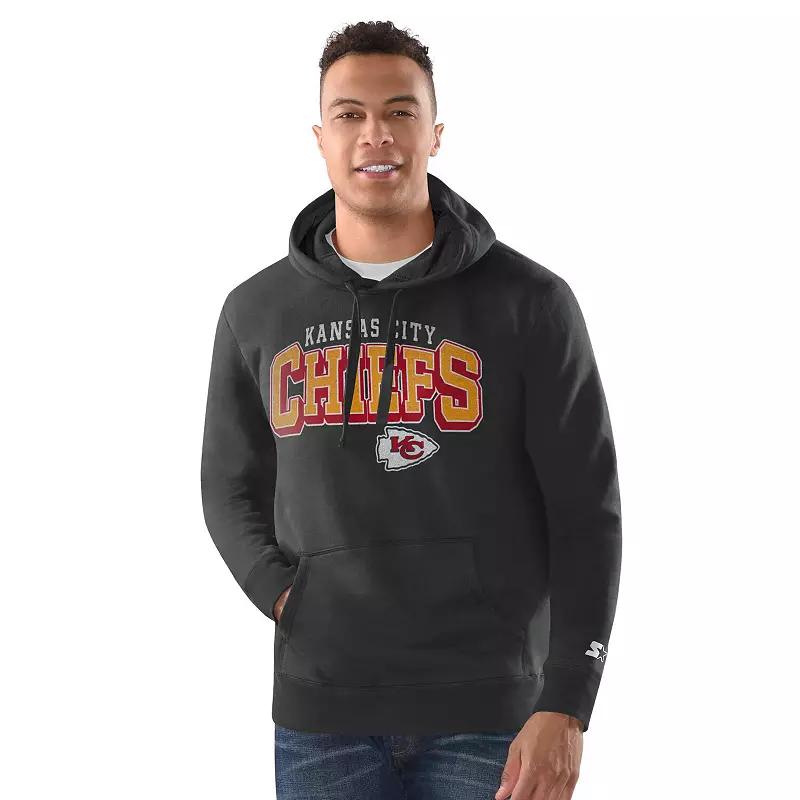 Men's Starter Charcoal Kansas City Chiefs Vintage Pullover Hoodie,  Product Image