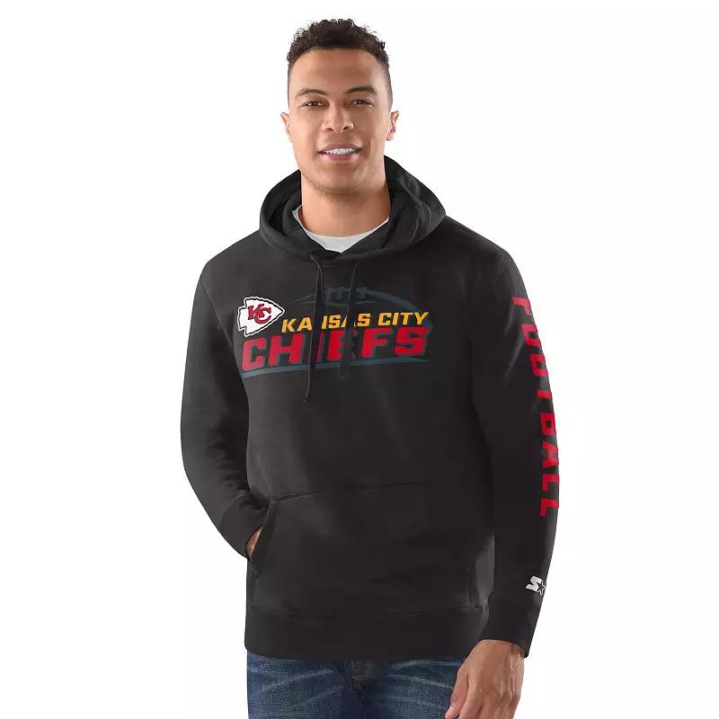 Men's Starter Black Kansas City Chiefs Vintage Pullover Hoodie,  Product Image