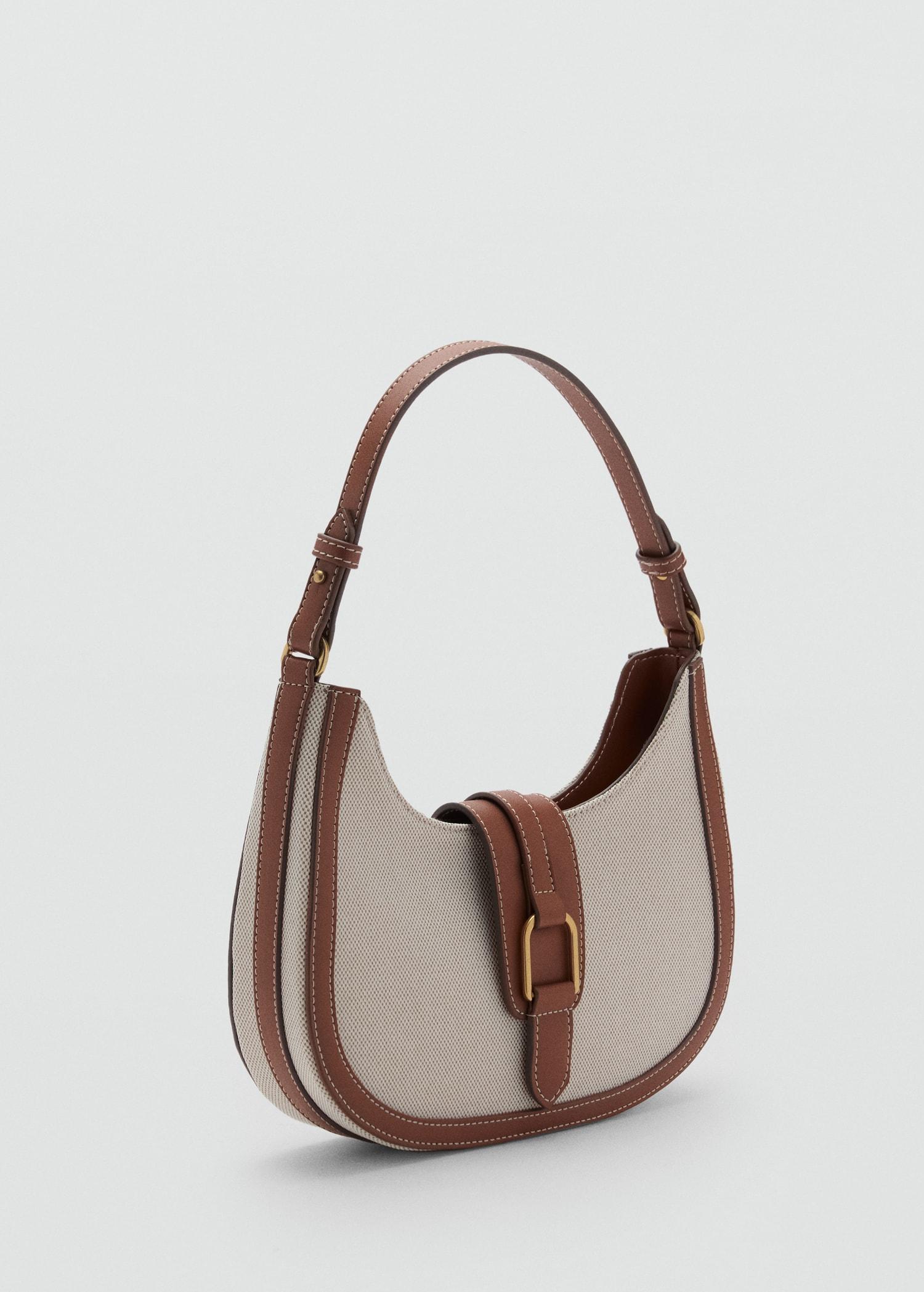 Contrast canvas shoulder bag - Women | MANGO USA Product Image