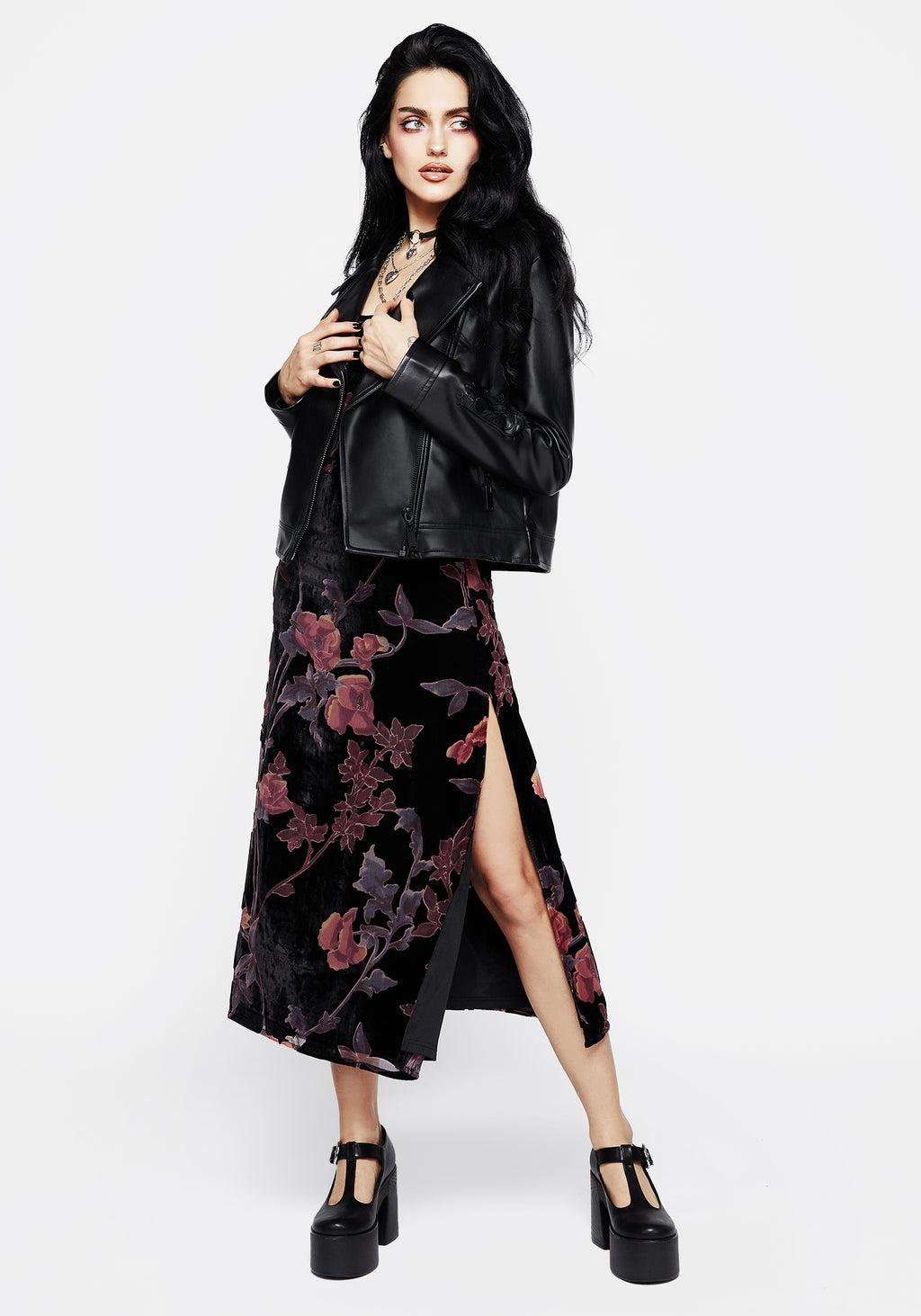 Waterlily Devoré Velour Midaxi Slip Dress Product Image