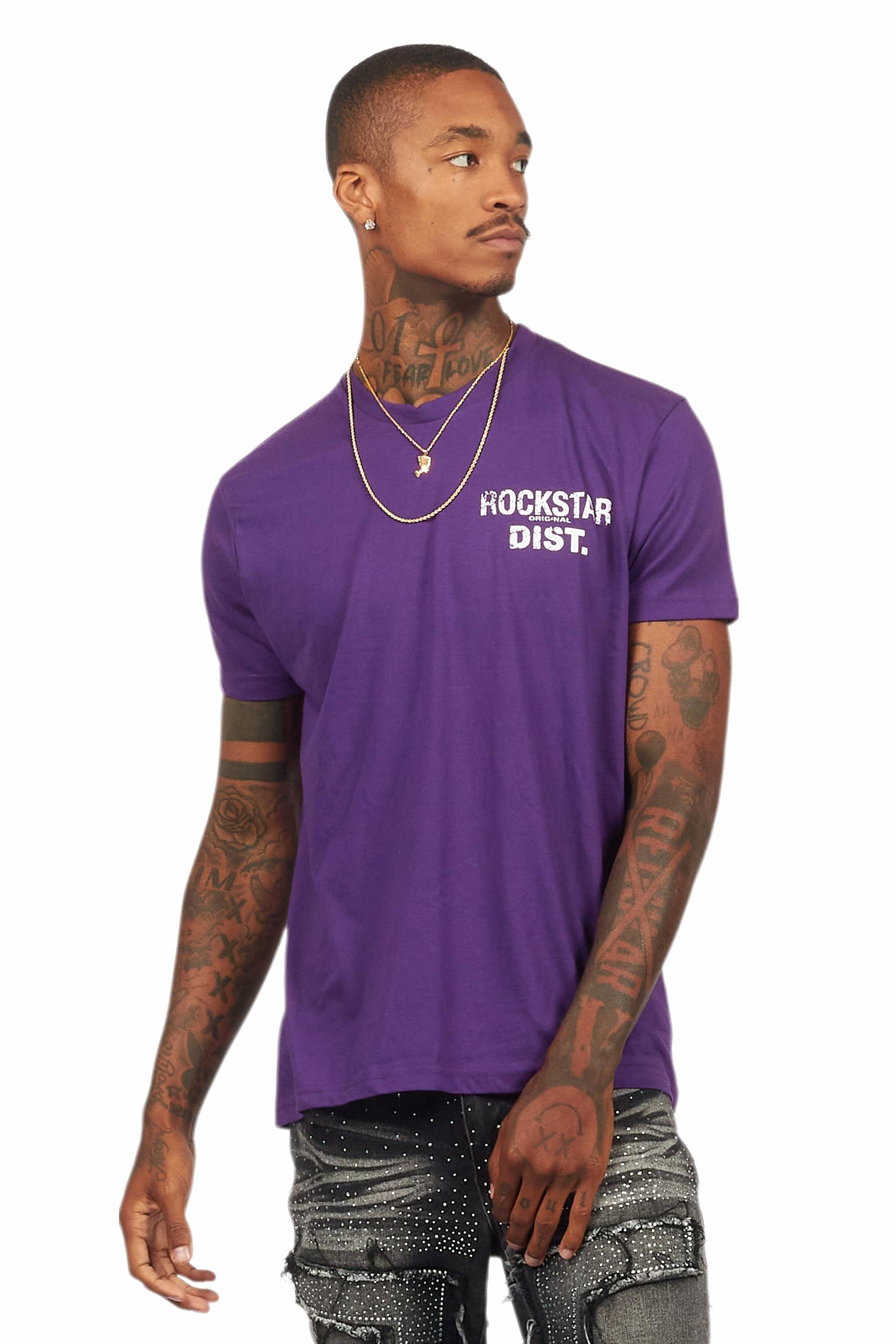 Lake Purple/White Graphic T-Shirt Male Product Image