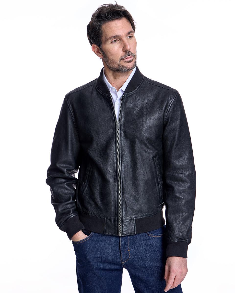 Men's Leather Bomber Product Image