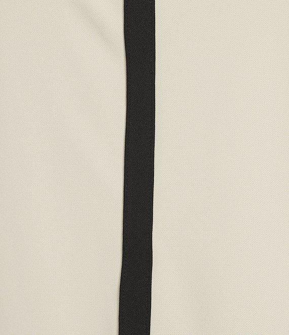 KARL LAGERFELD PARIS Knit Round Neck Sleeveless Contrast Pipe Trim Top Product Image