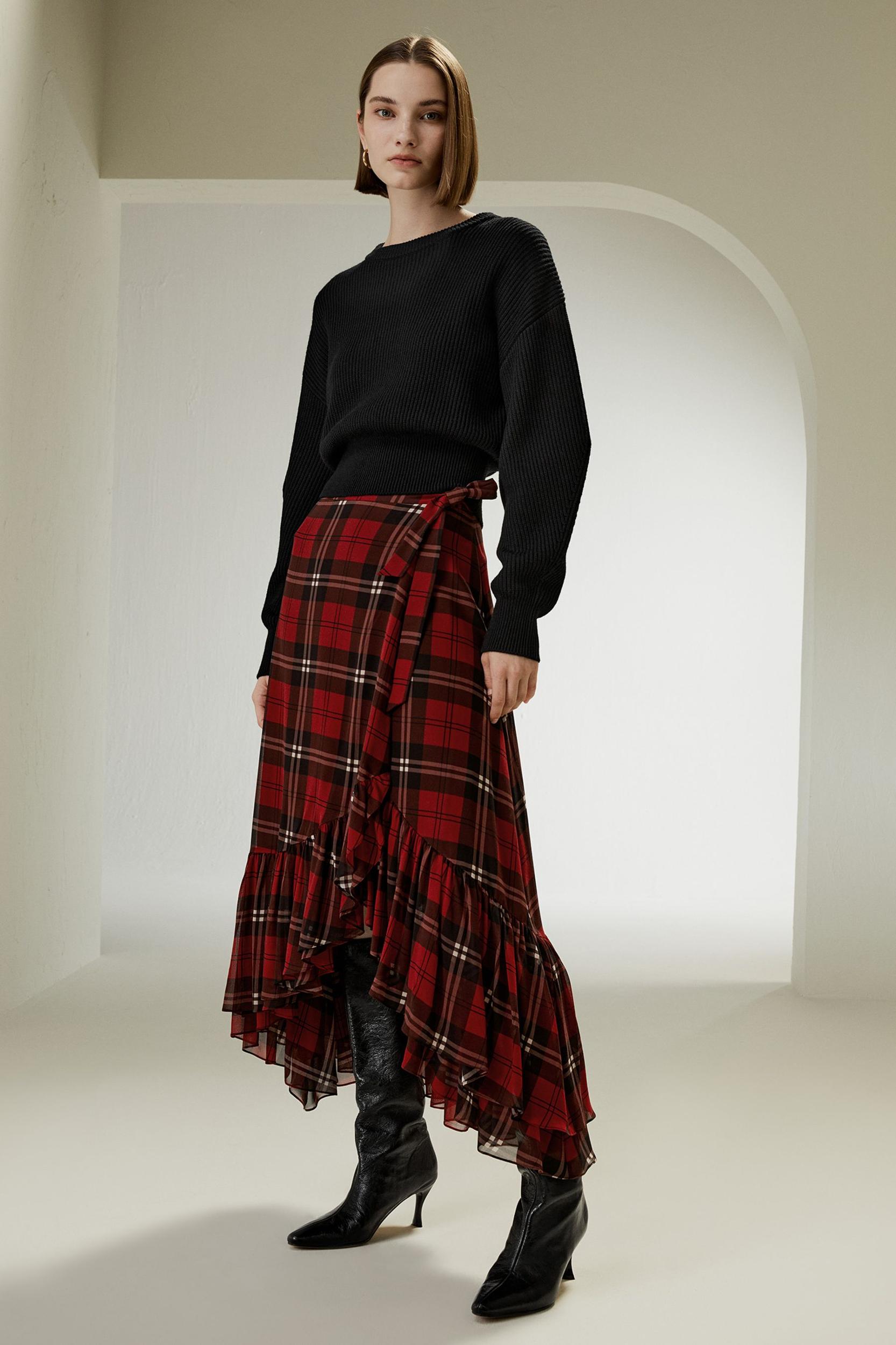 Ruffled Georgette Wrap Skirt Product Image