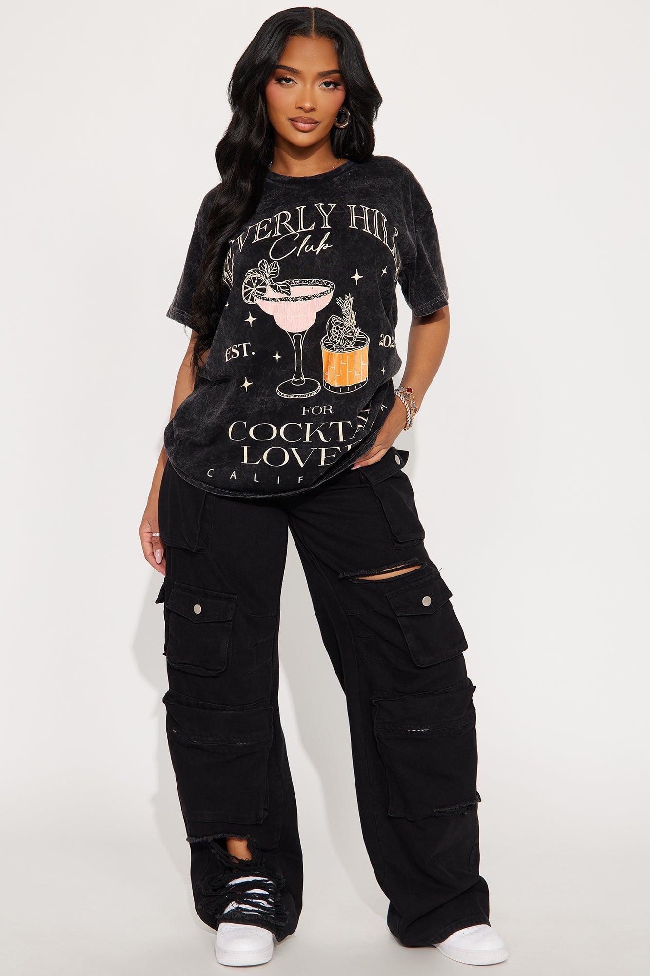 Beverly Hills Cocktail Lovers Washed Tee - Black Product Image