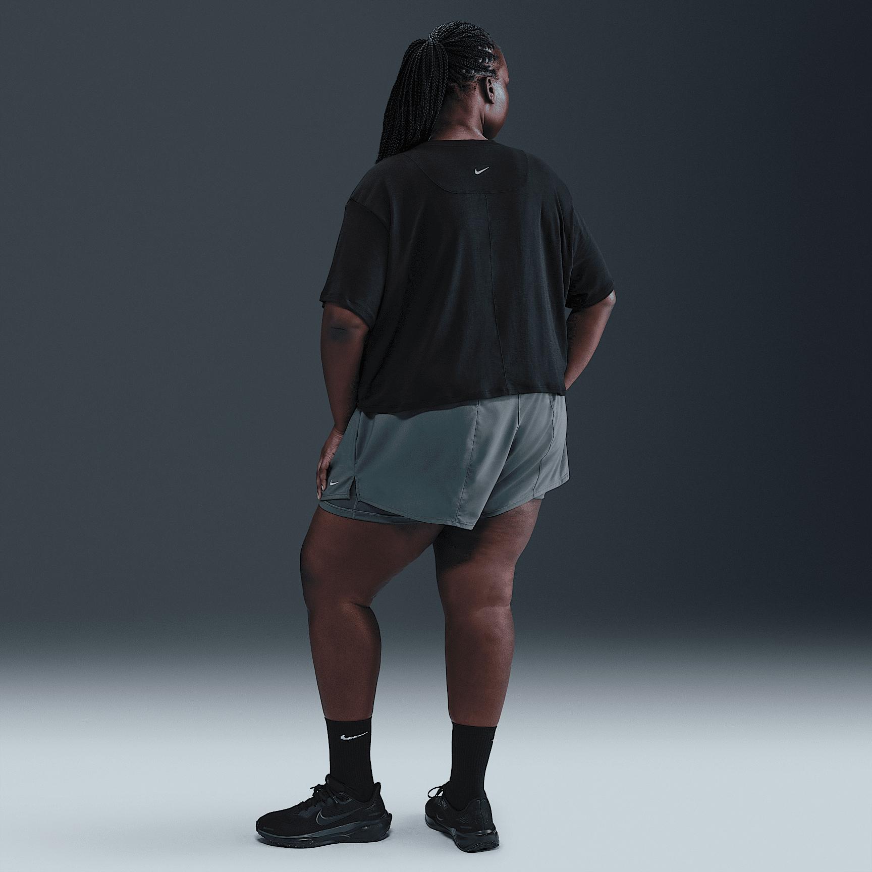 Nike Womens One Relaxed Dri-FIT Cropped Short-Sleeve Top (Plus Size) | HJ1067-010 Product Image