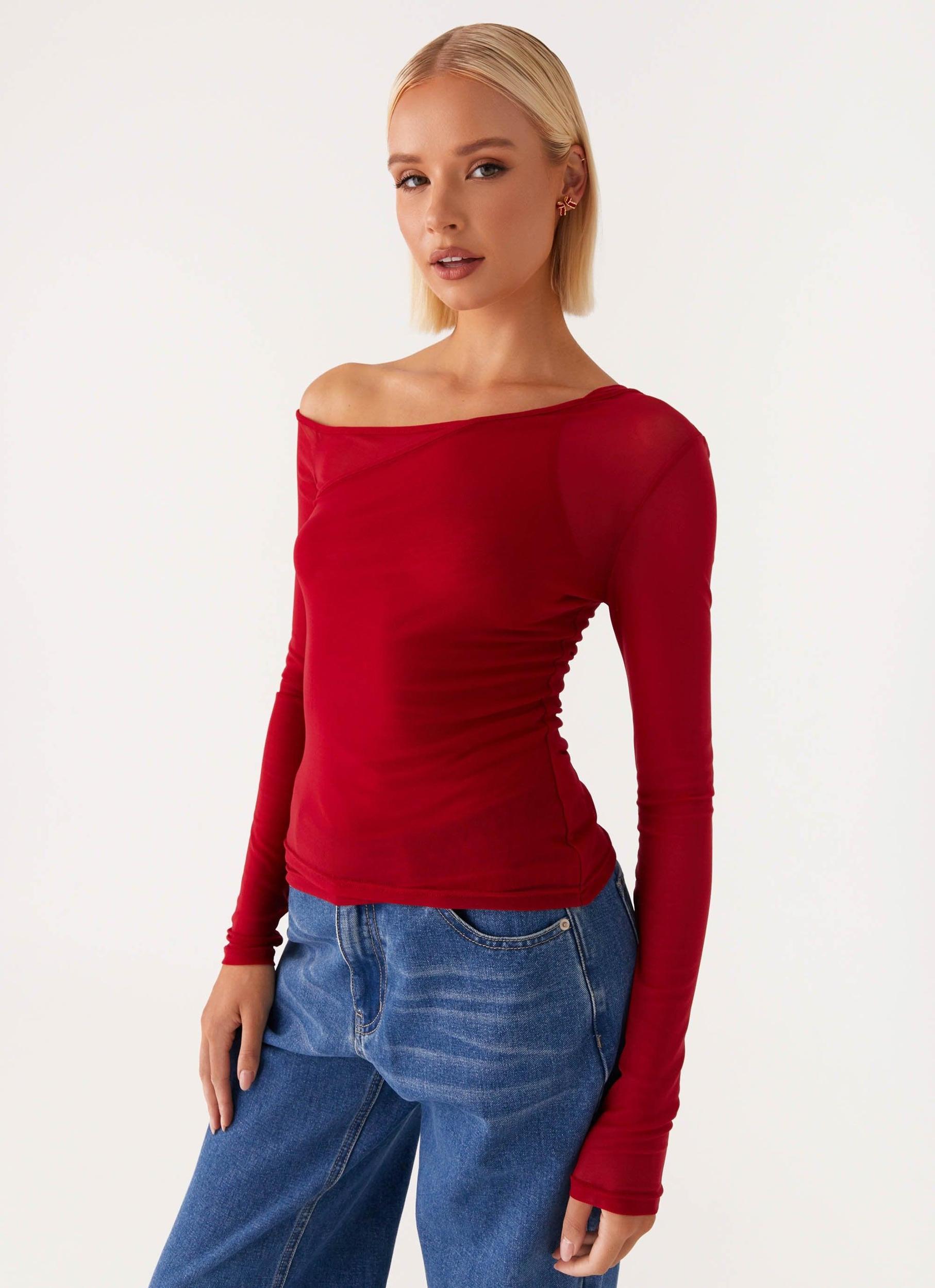 Elodie Top - Red Product Image