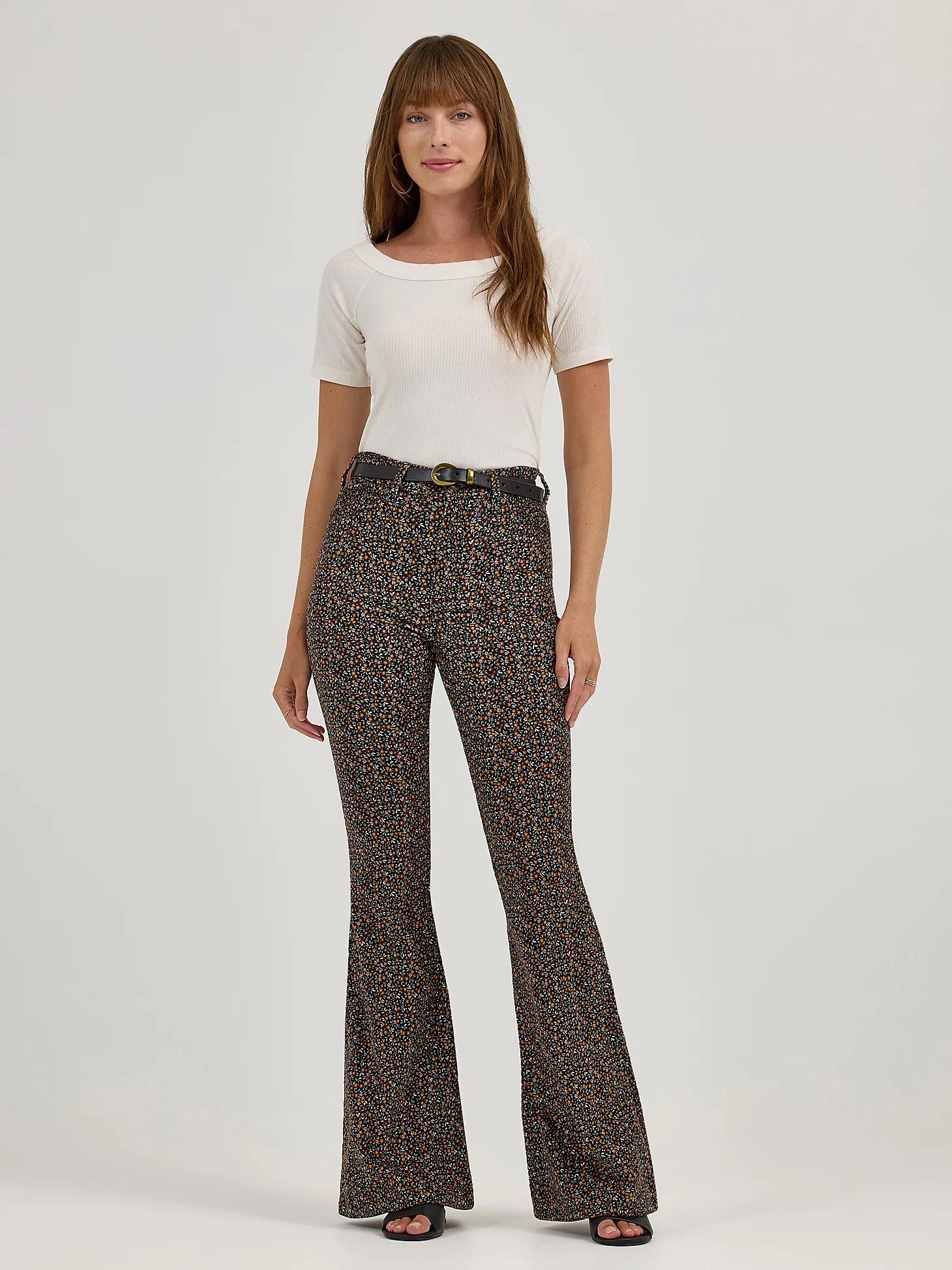 Women's High Rise Floral Print Corduroy Flare Jean | Women's Jeans | Lee® Product Image