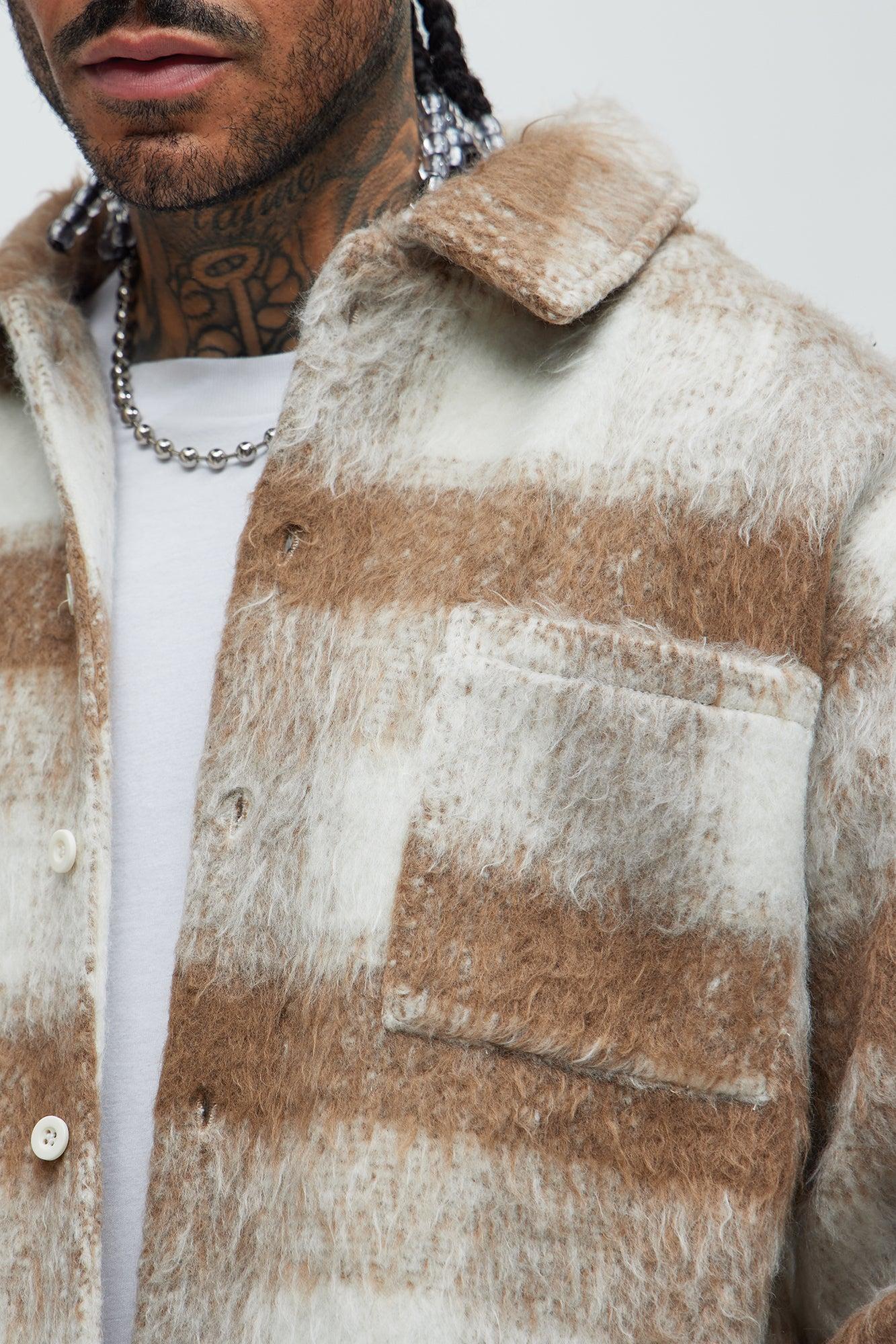 Move Up Plaid Shacket - Tan Male Product Image