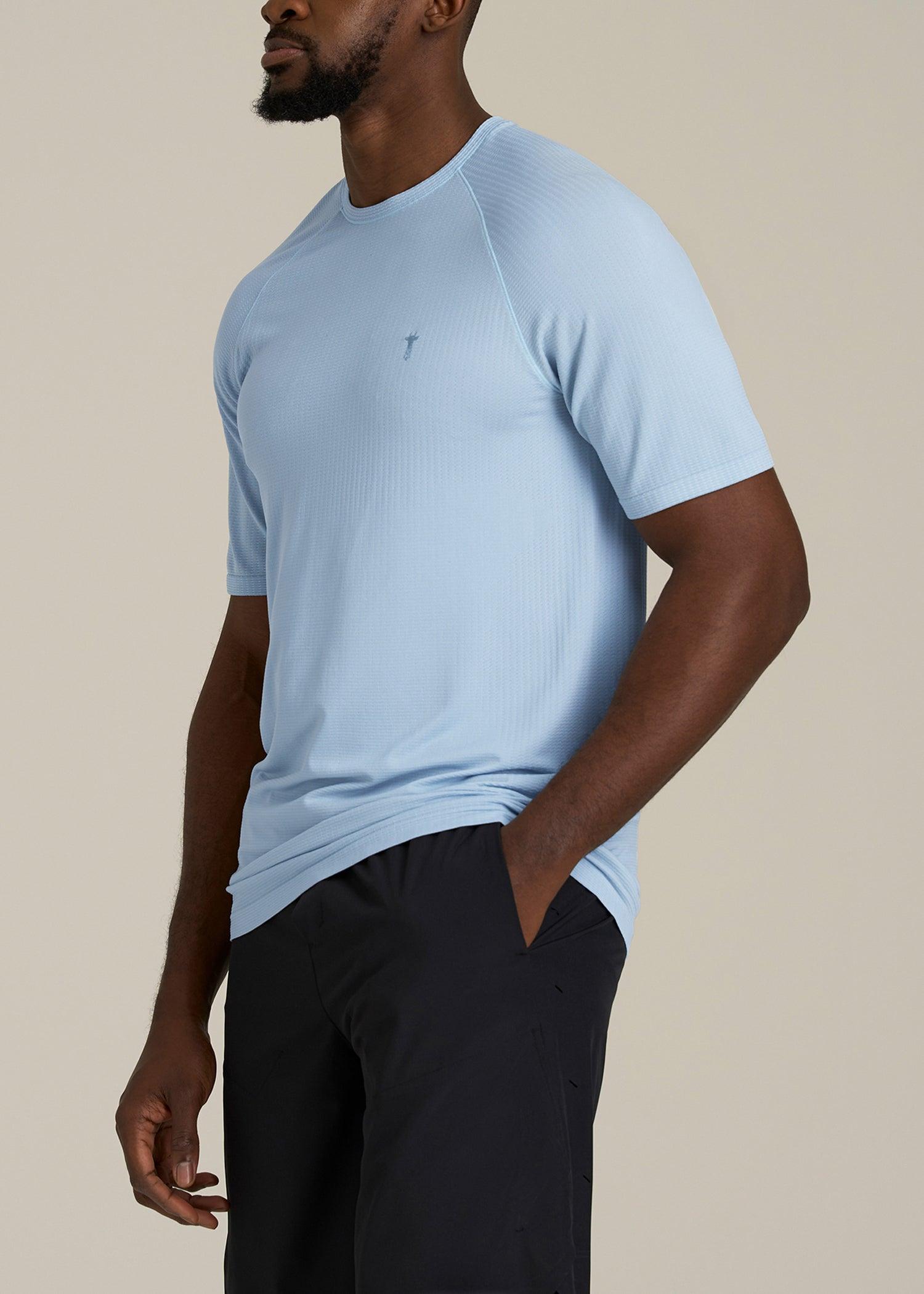 Vented Training Top for Tall Men in Ice Blue Male Product Image