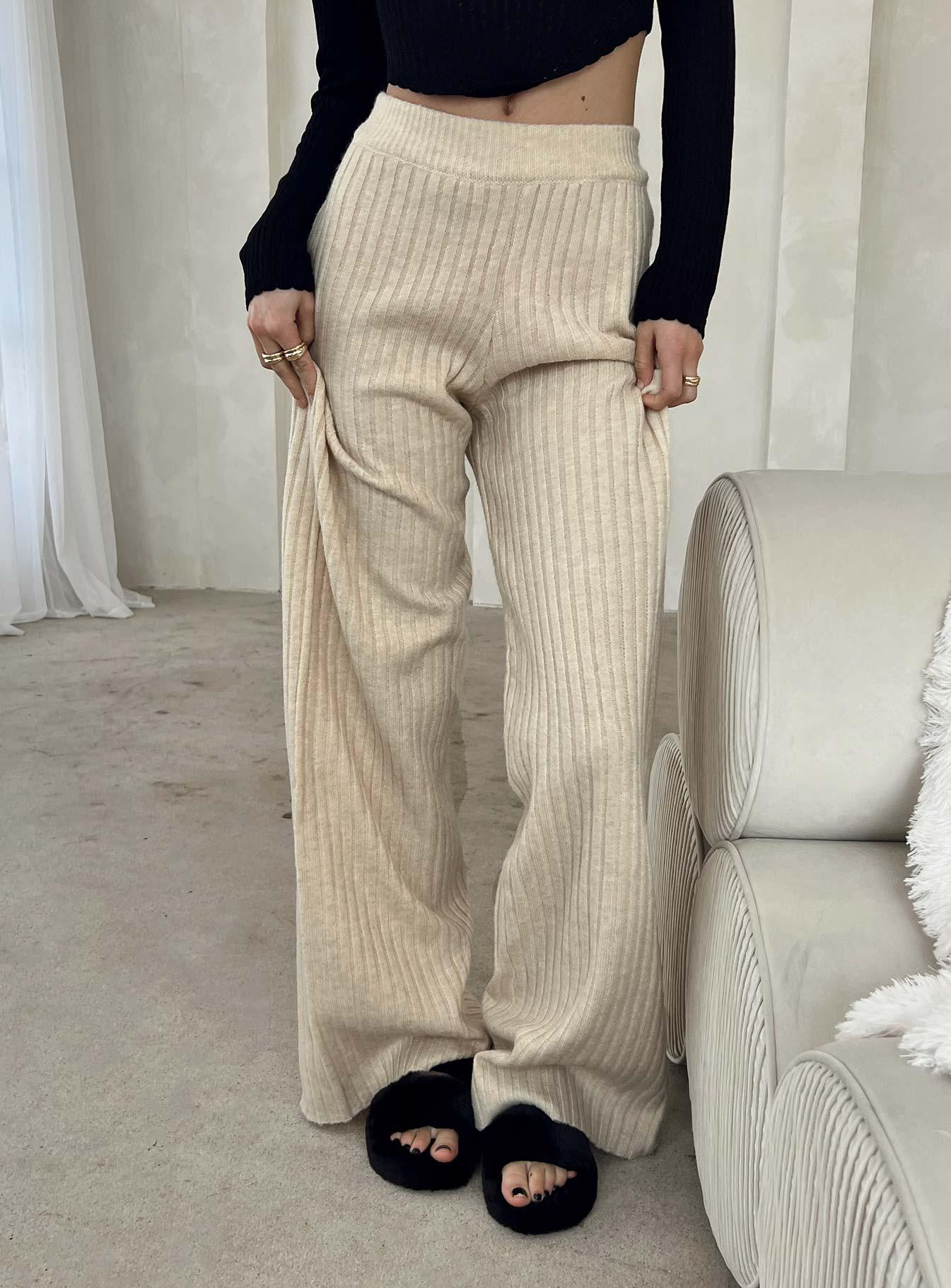 Montana Knit Pants Cream Product Image