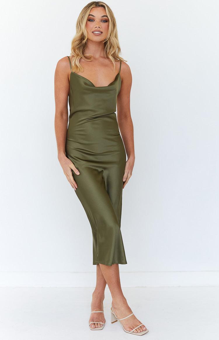 Schiffer Slip Midi Dress Khaki Product Image