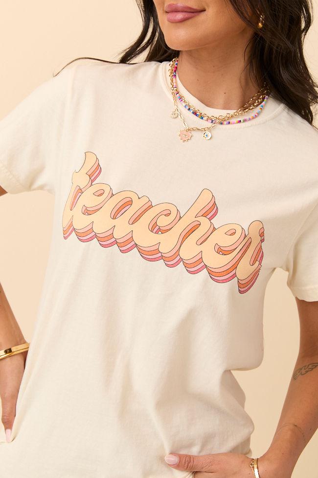 Teacher Retro Ivory Graphic Tee Product Image