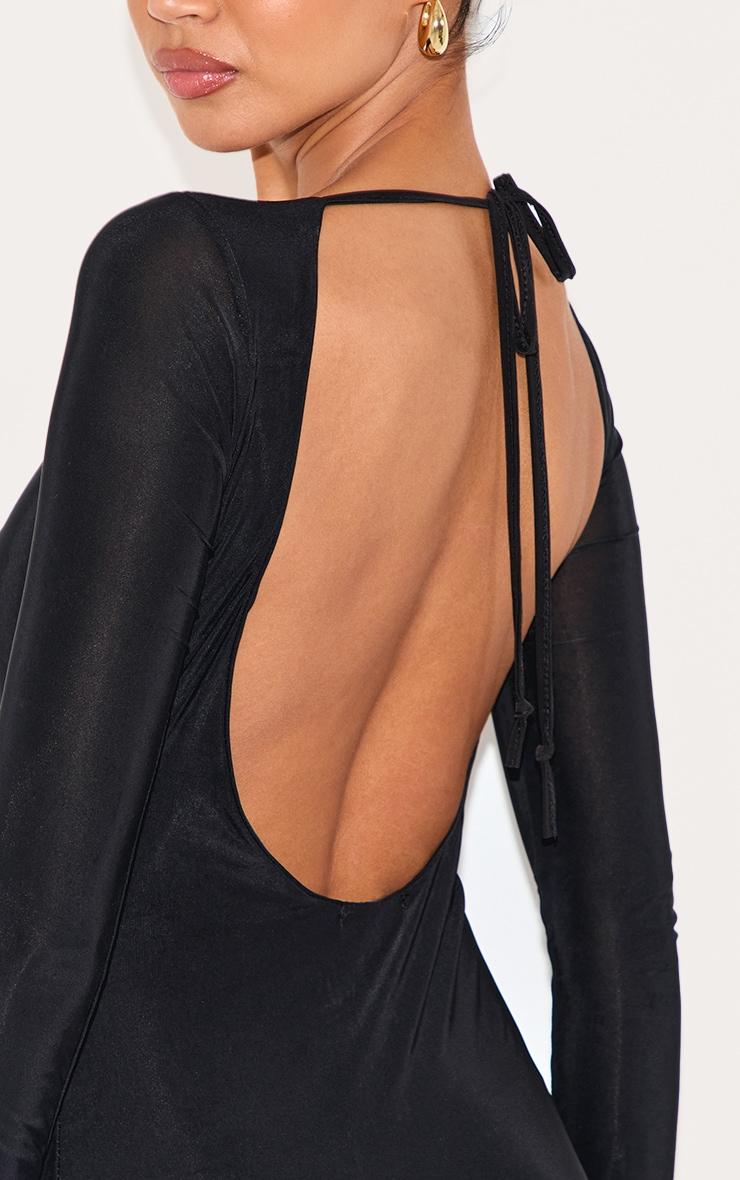 Black Double Layer Slinky Maxi Dress Product Image