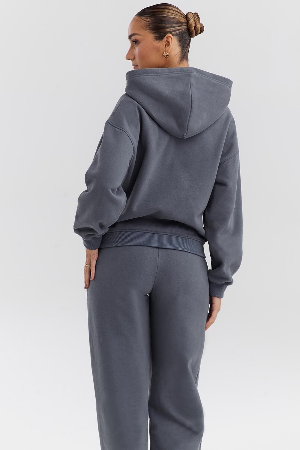 Muse  slate cotton fleece-back hoodie - sale Product Image
