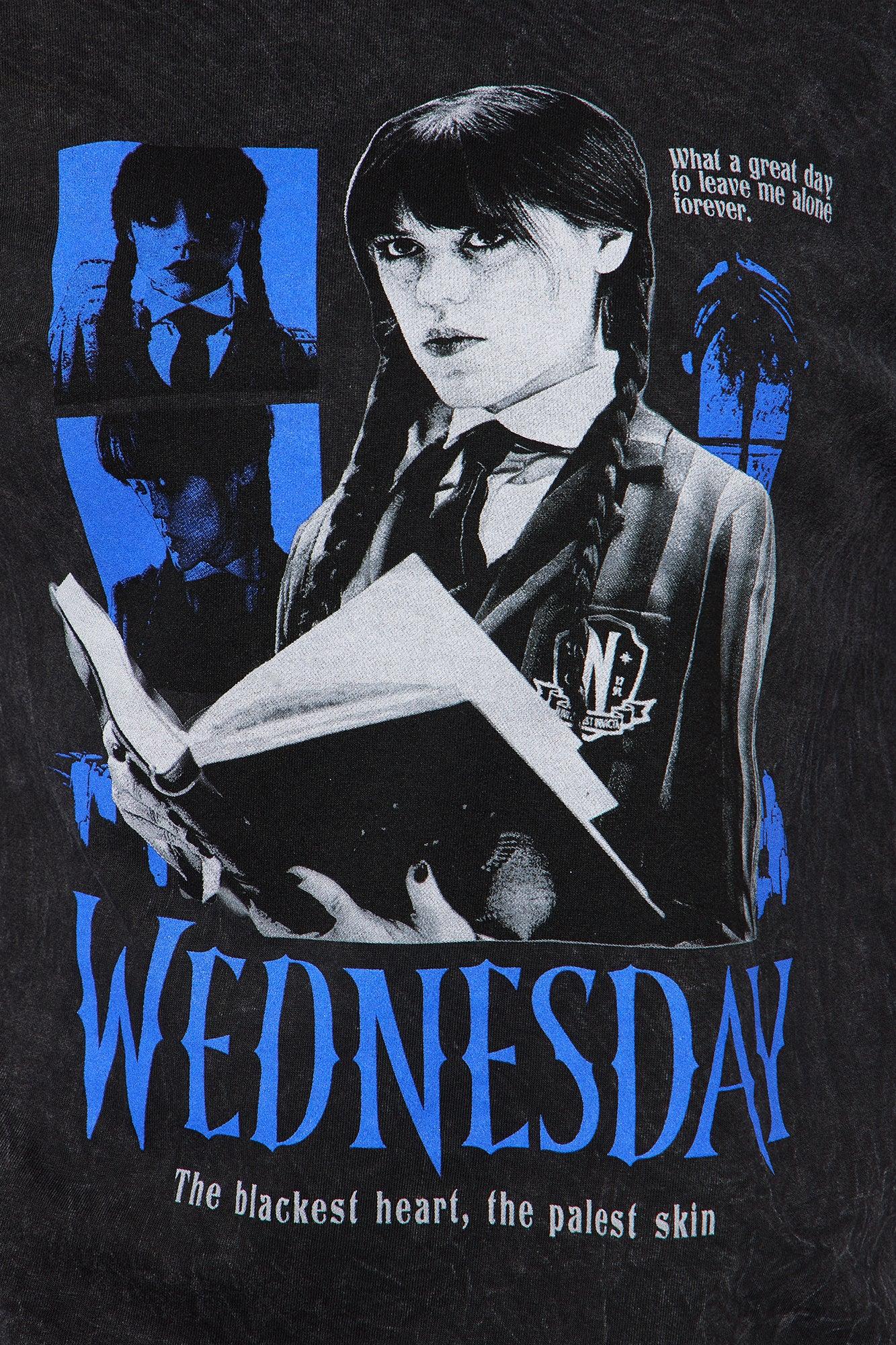Wednesday Book Washed Tee - Black Female Product Image