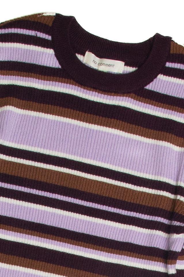 Purple Striped Pullover Sweater Product Image