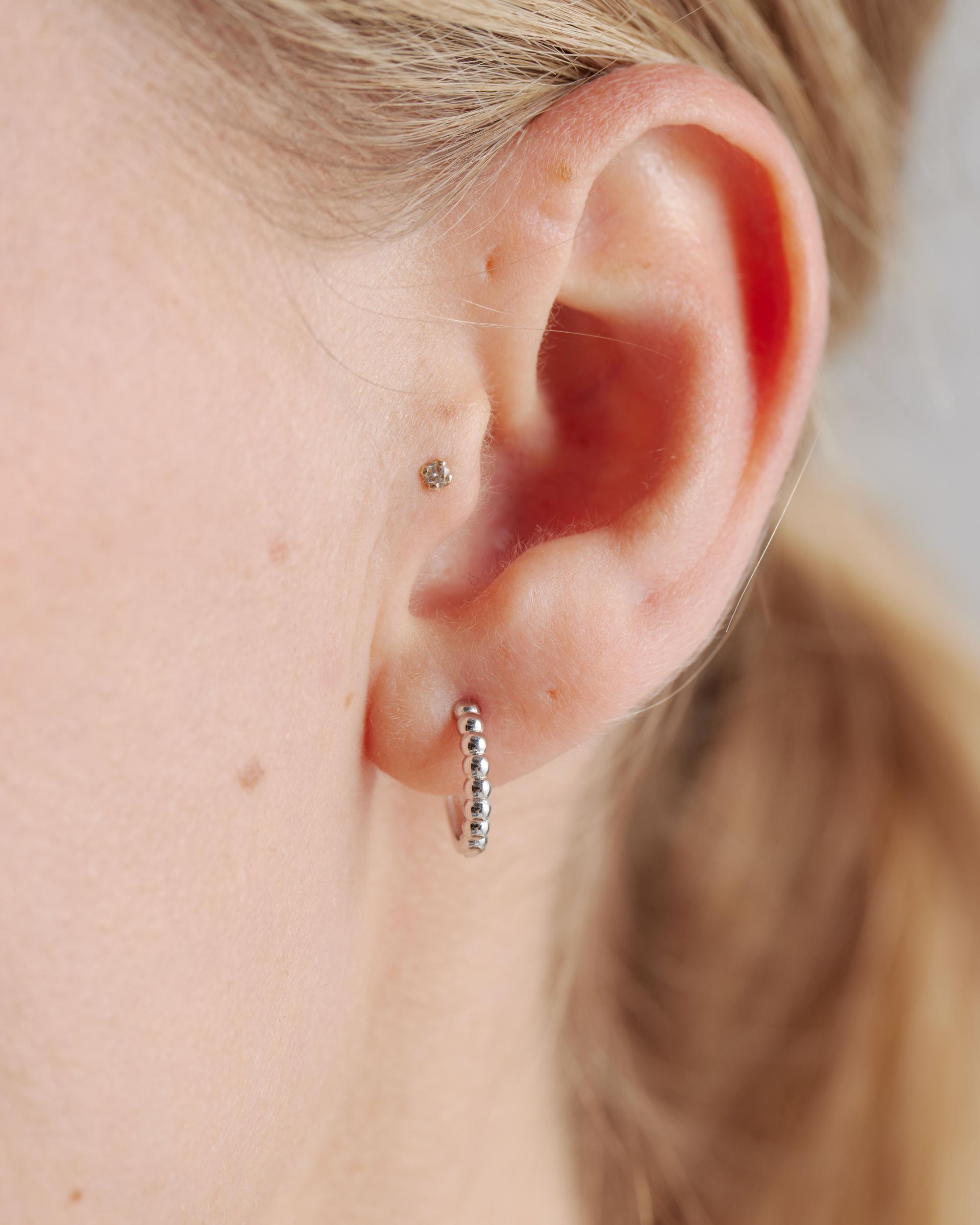 Quince | Women's 14k Gold Beaded Hoop Earrings Product Image