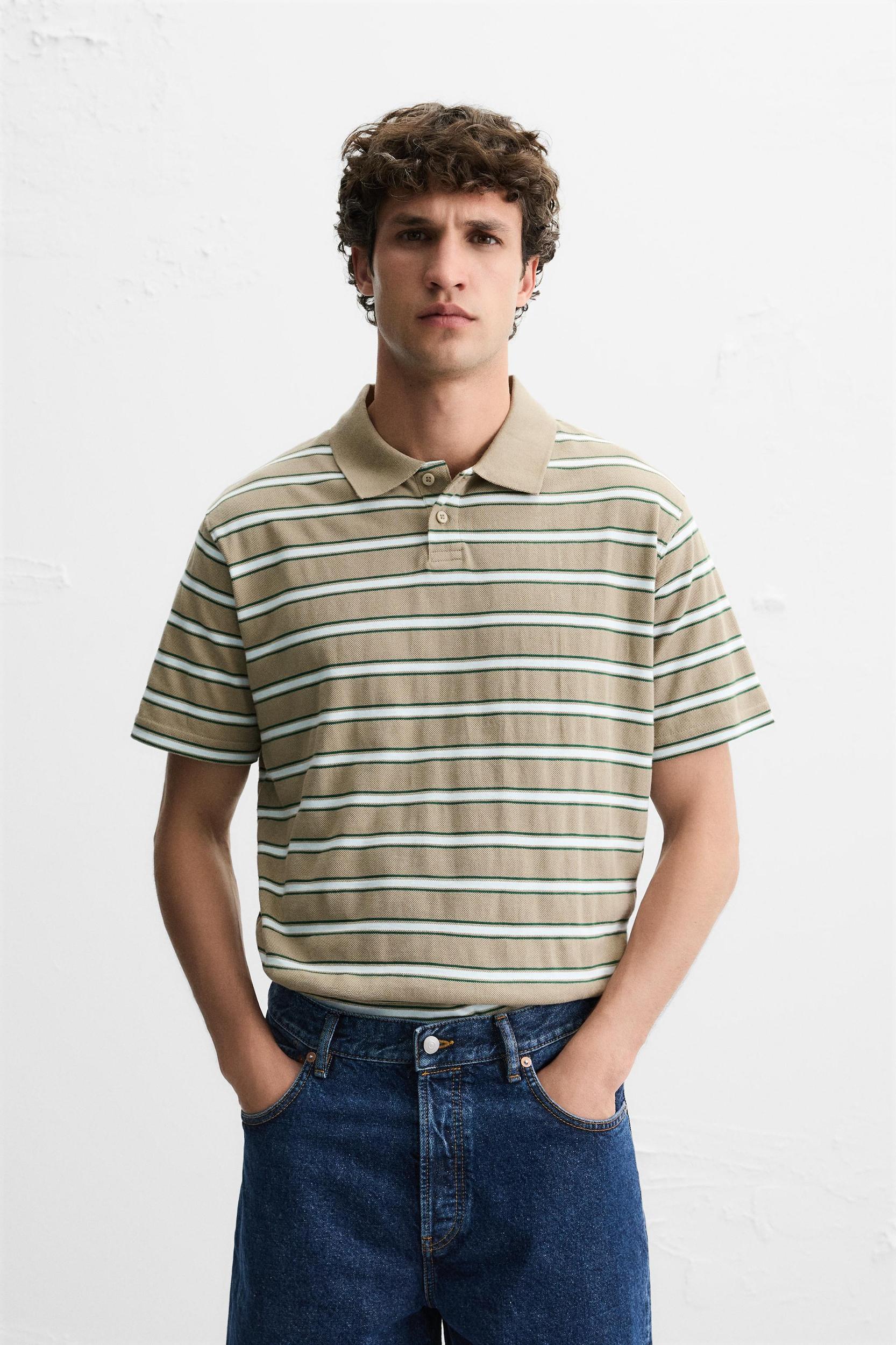 STRIPED PIQUÉ POLO SHIRT Product Image