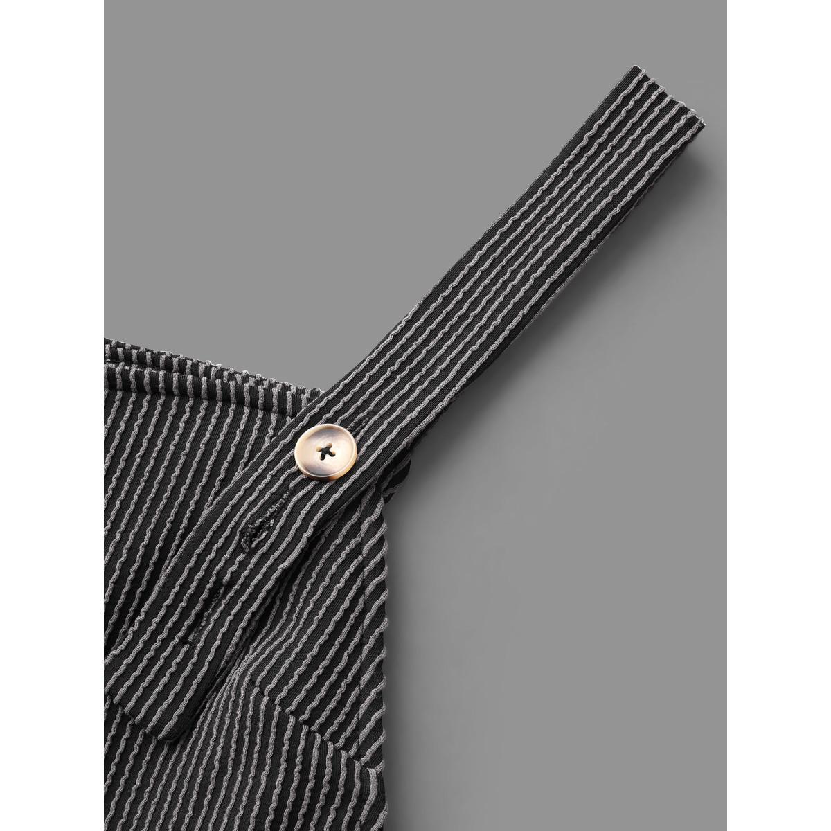 Plus Size Texture Square Neck Midi Dress Black Women Casual Texture Square Neck Sleeveless Curvy BloomChic 26/4X Product Image