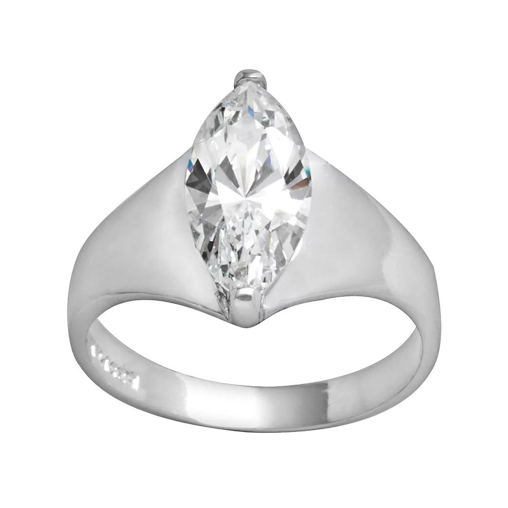 Traditions Jewelry Company Sterling Silver Marquise Cubic Zirconia Ring, Womens Product Image