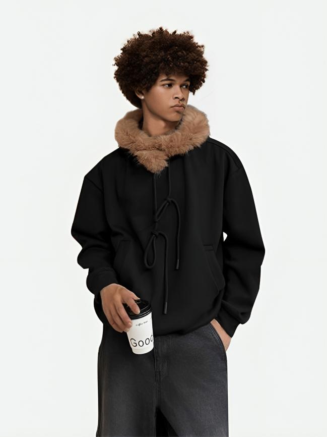 Aelfric Eden Plush Patchwork Pullover Hoodie Product Image