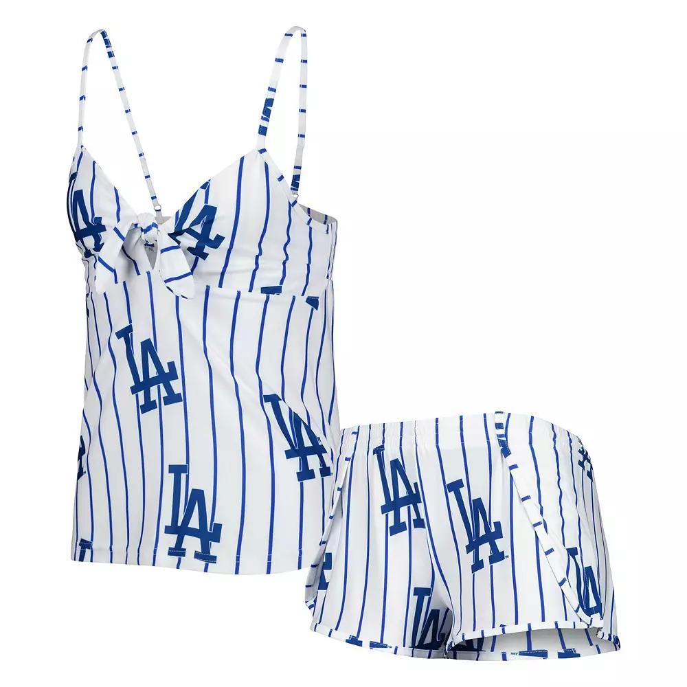 Women's Concepts Sport White Los Angeles Dodgers Reel Allover Print Tank Top & Shorts Sleep Set, Size: Small Product Image