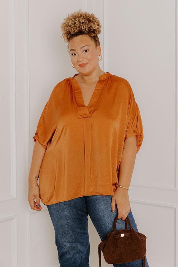 New To Town Shift Top In Camel Curves Product Image