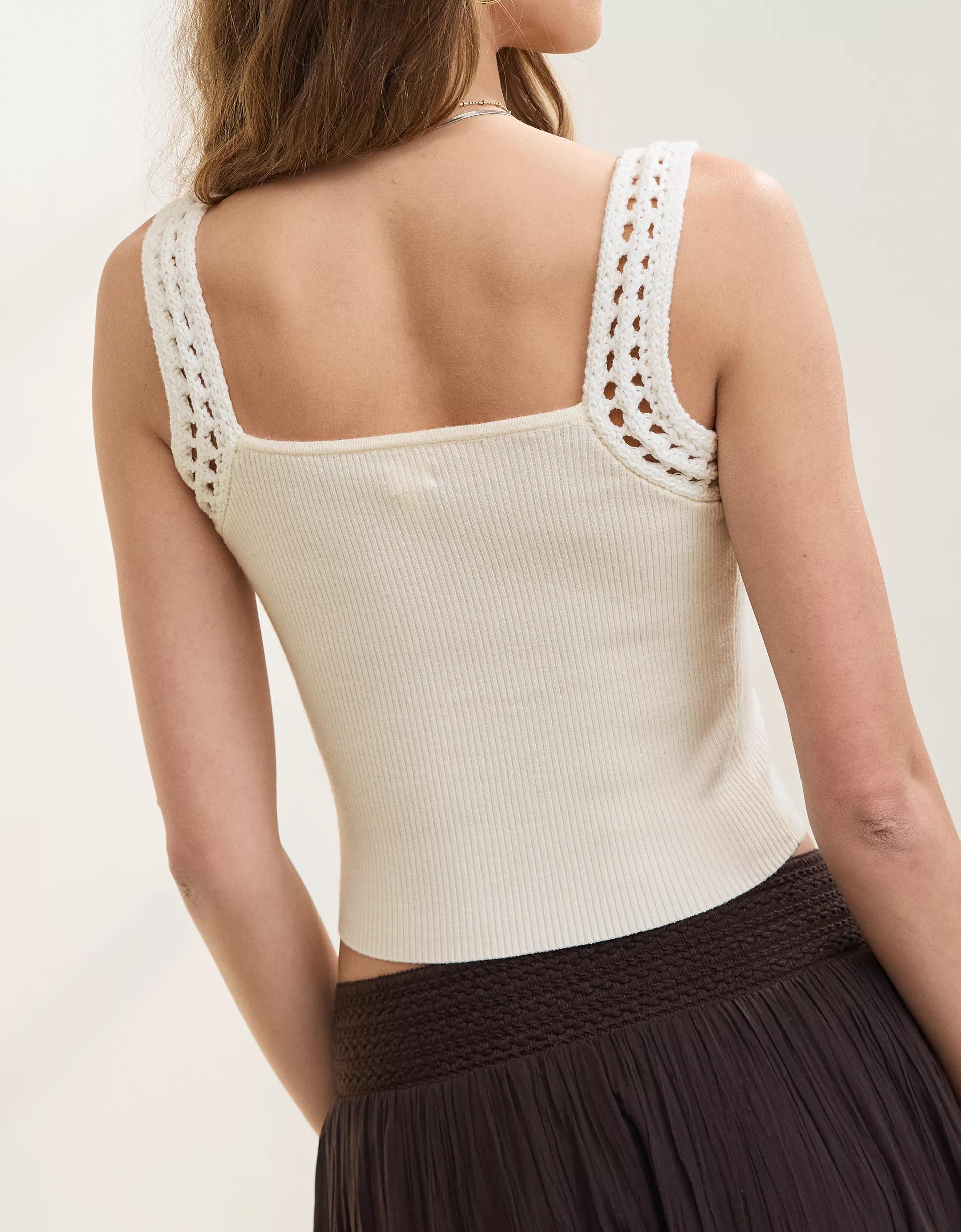 Aerie Crochet Sweater Tank Top Product Image