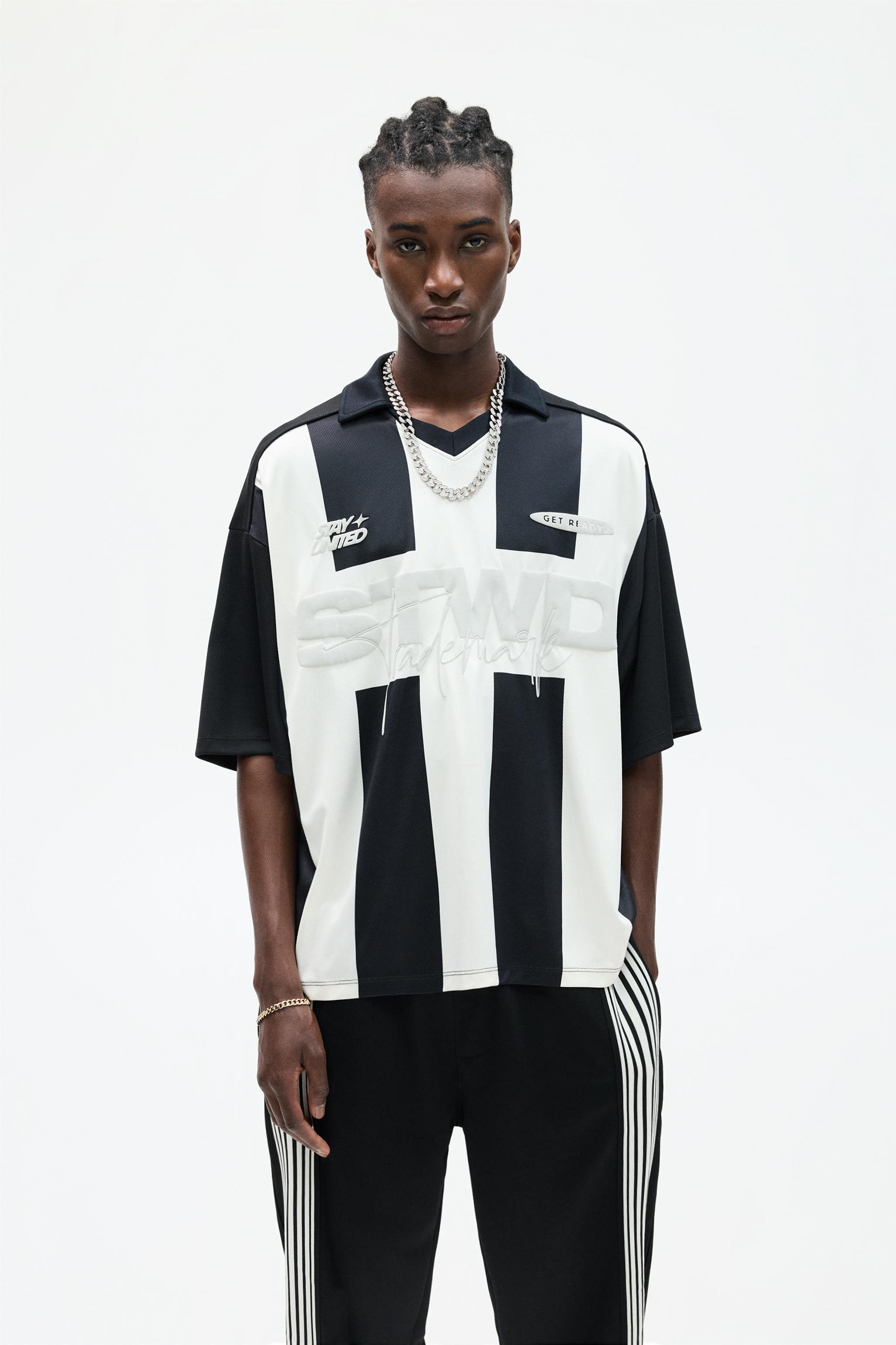 Striped STWD soccer T-shirt Product Image