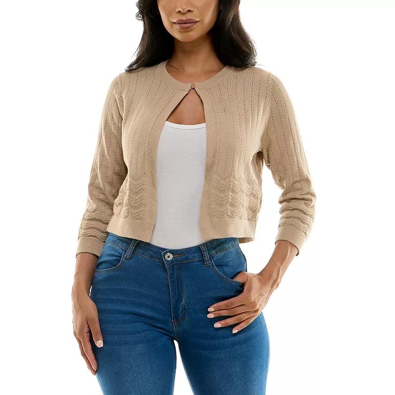 Women's Nina Leonard Pointelle Bolero,  Product Image