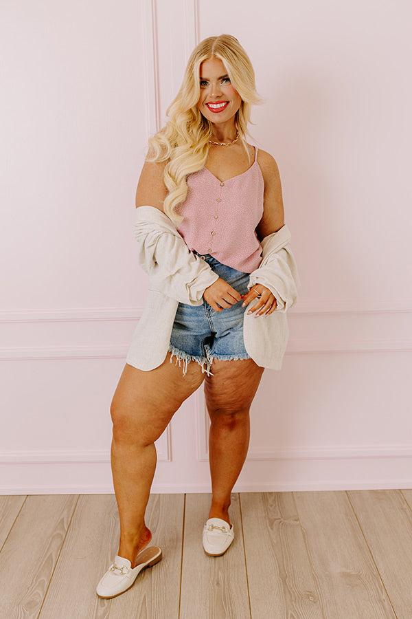 Private Jet Date Polka Dot Tank in Dusty Purple Curves Product Image