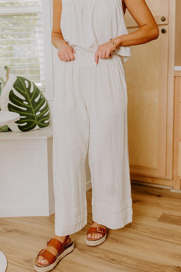 Beach Villa High Waist Linen-Blend Pants Product Image