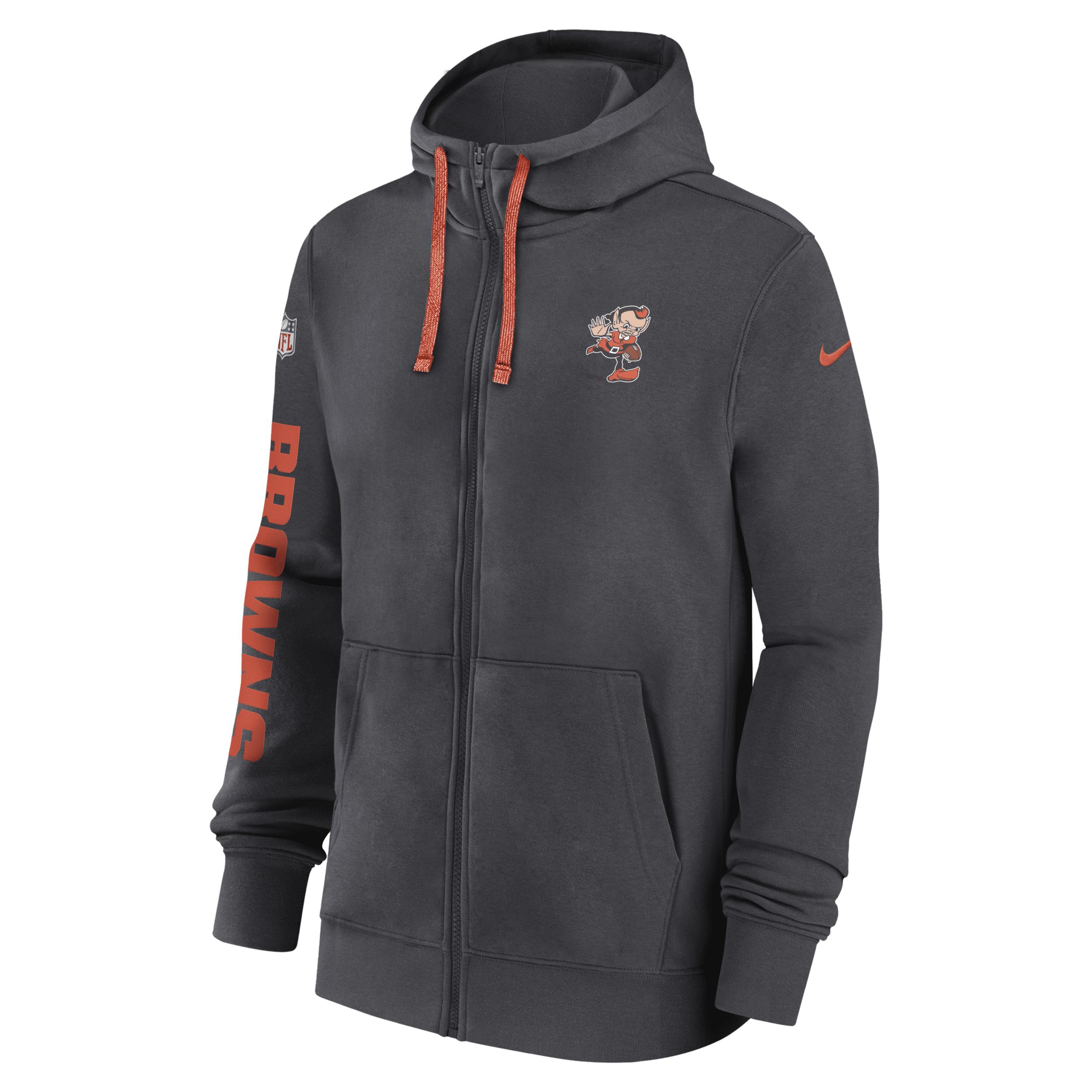 Cleveland Browns Sideline Team Issue Club Nike Mens Full Zip Hoodie | 02F106FQ93-M3F Product Image