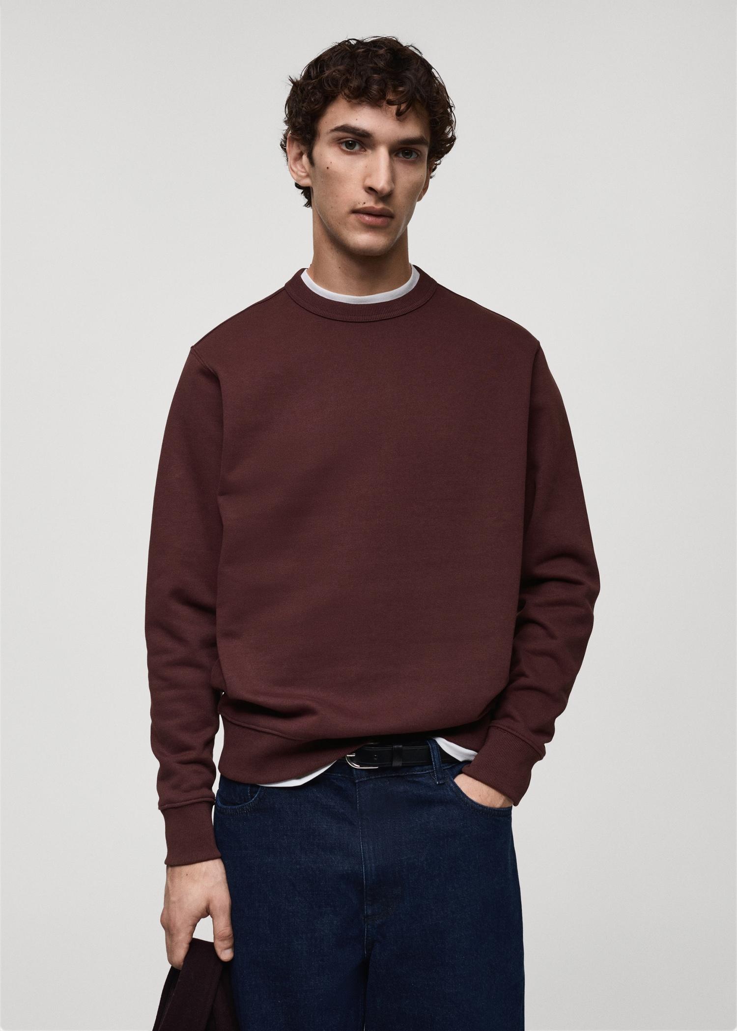 Regular-fit cotton sweatshirt - Men | MANGO USA Product Image