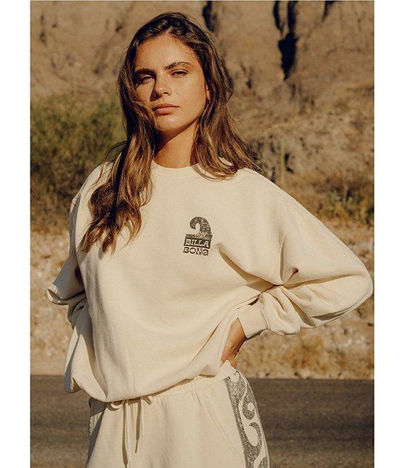 Billabong Sun Wave Livin' Kendal Iconic Wave Back Graphic Brushed Fleece Sweatshirt Product Image