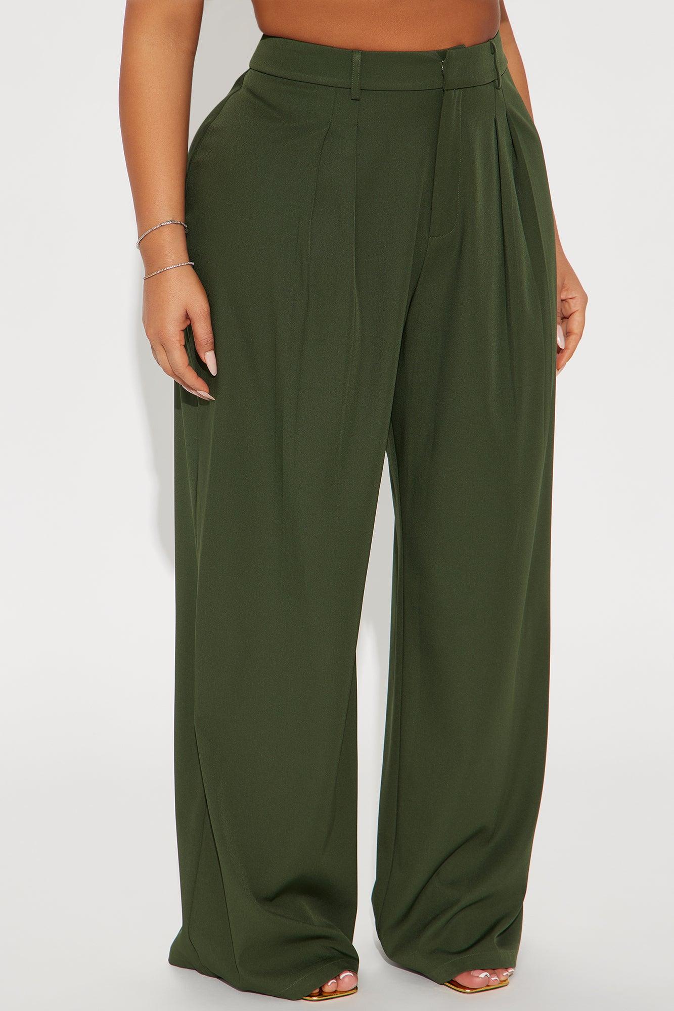 Keep Your Cool Wide Leg Trouser - Hunter Product Image
