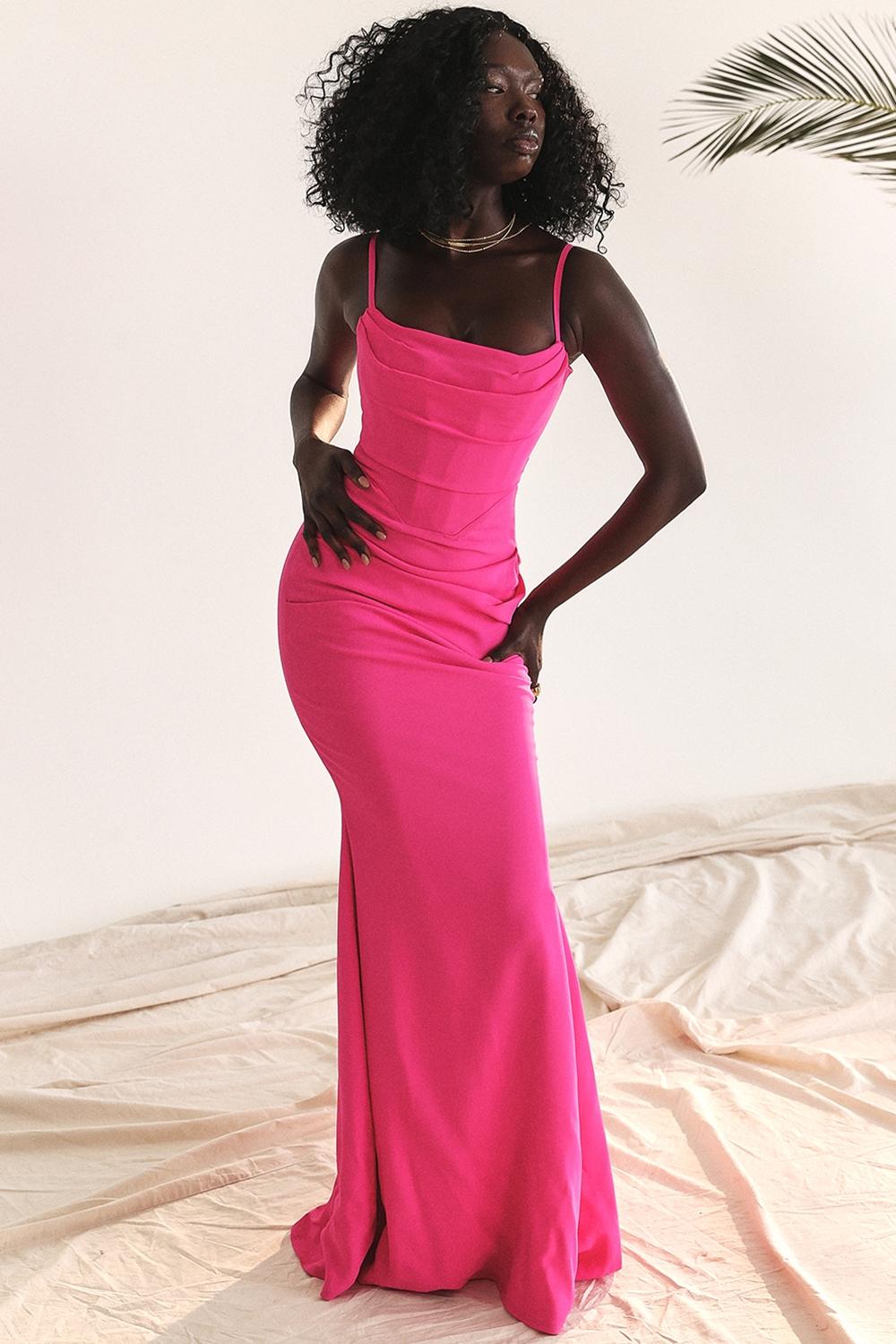 Maura Taffeta And Satin Maxi Dress - Wine Product Image