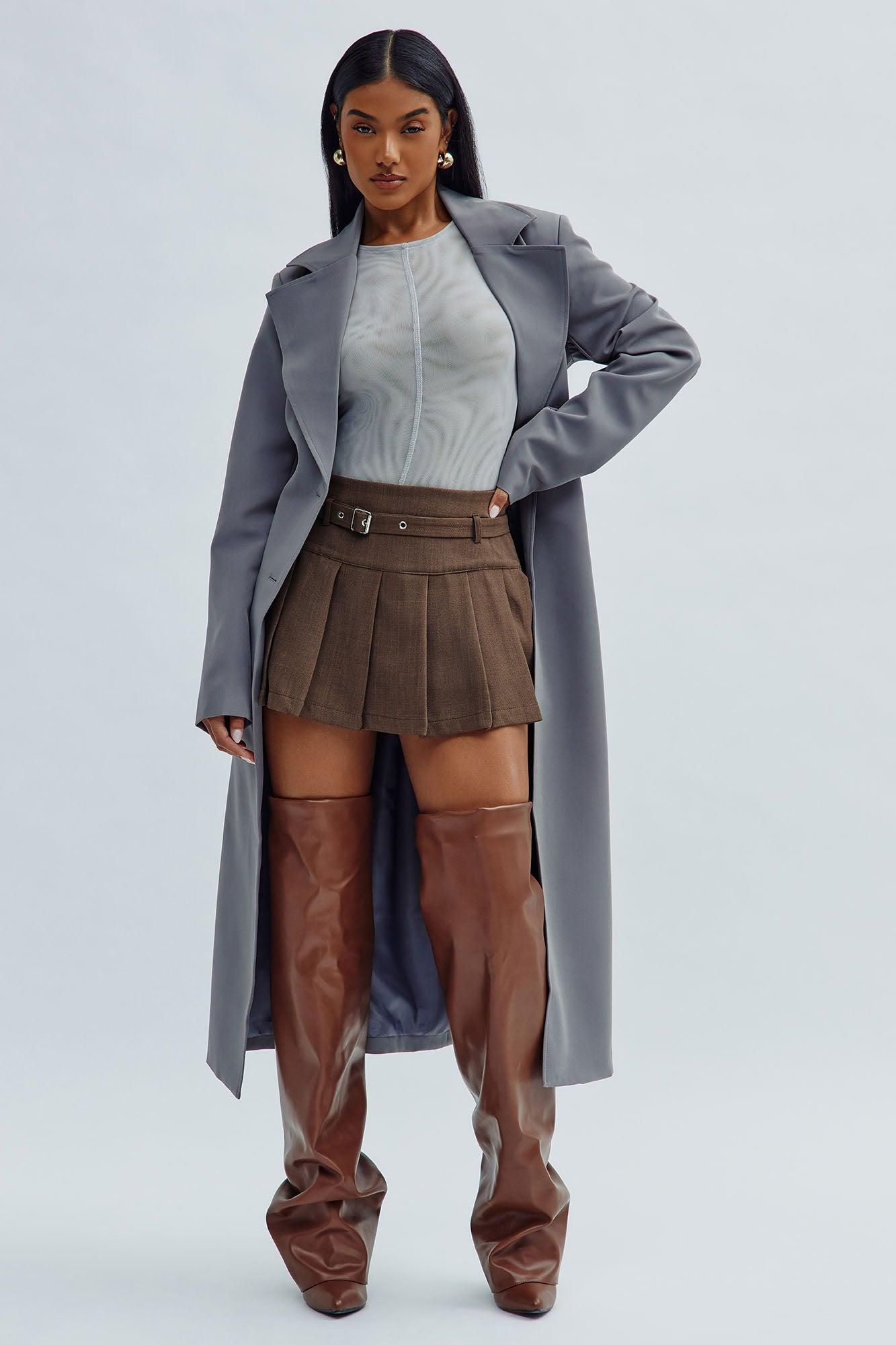 Do As I Say Pleated Skort - Chocolate Product Image