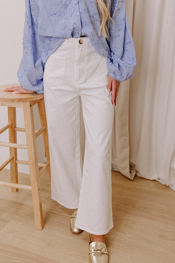 The Lana High Waist Wide Leg Jean in Ivory Product Image