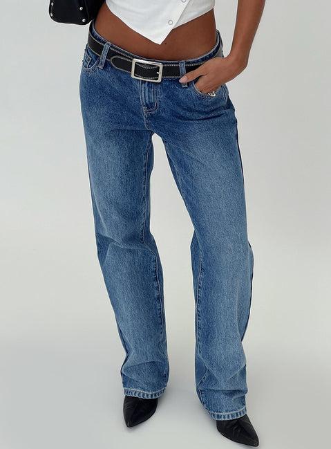 Better Half Low Rise Straight Leg Jeans Horizon Blue Product Image