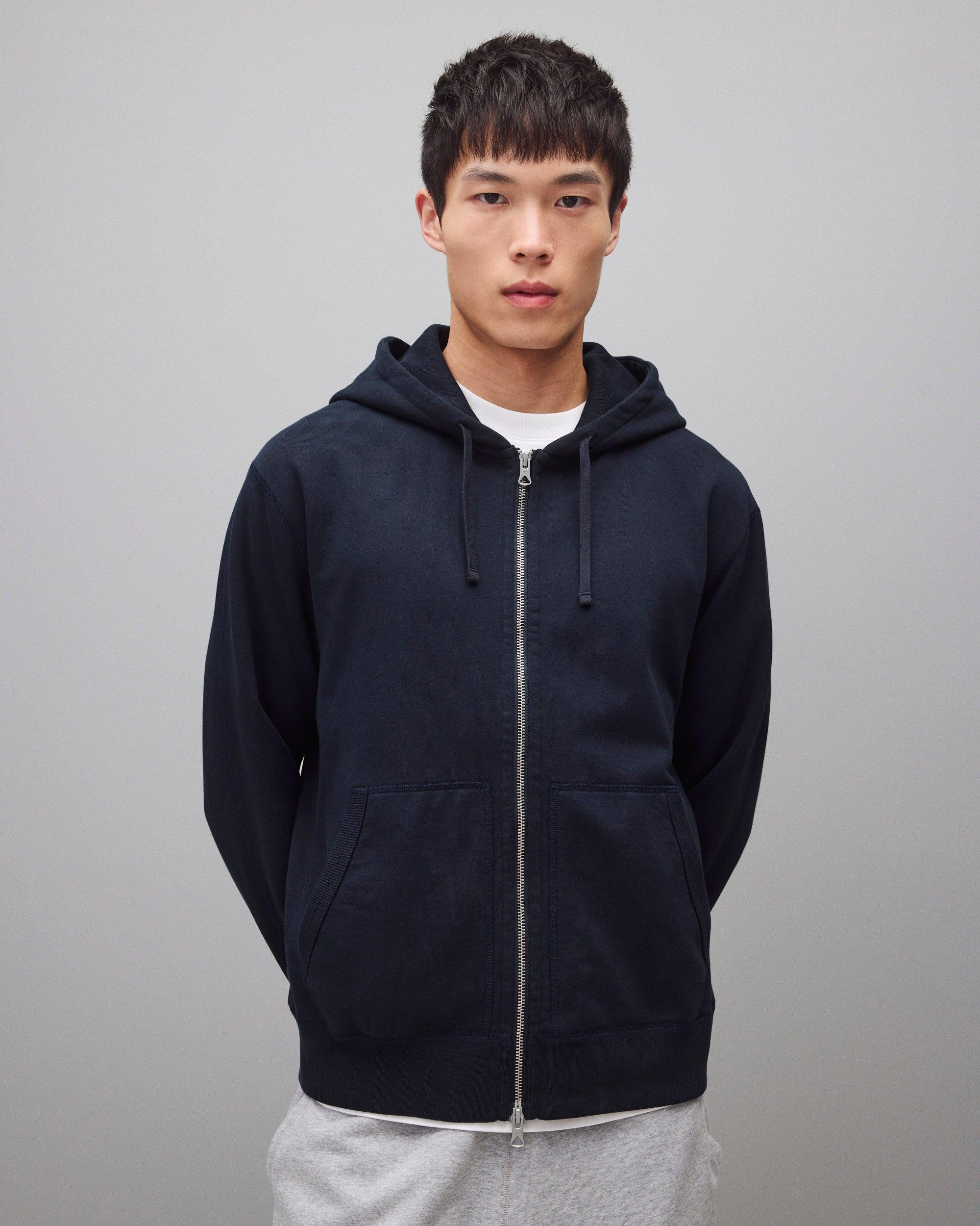 Midweight Terry Standard Zip Hoodie Male Product Image