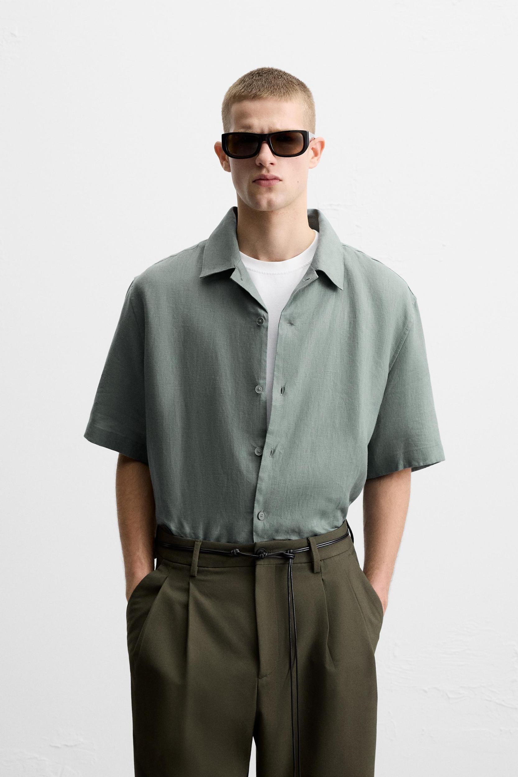 100% LINEN RELAXED FIT SHIRT Product Image