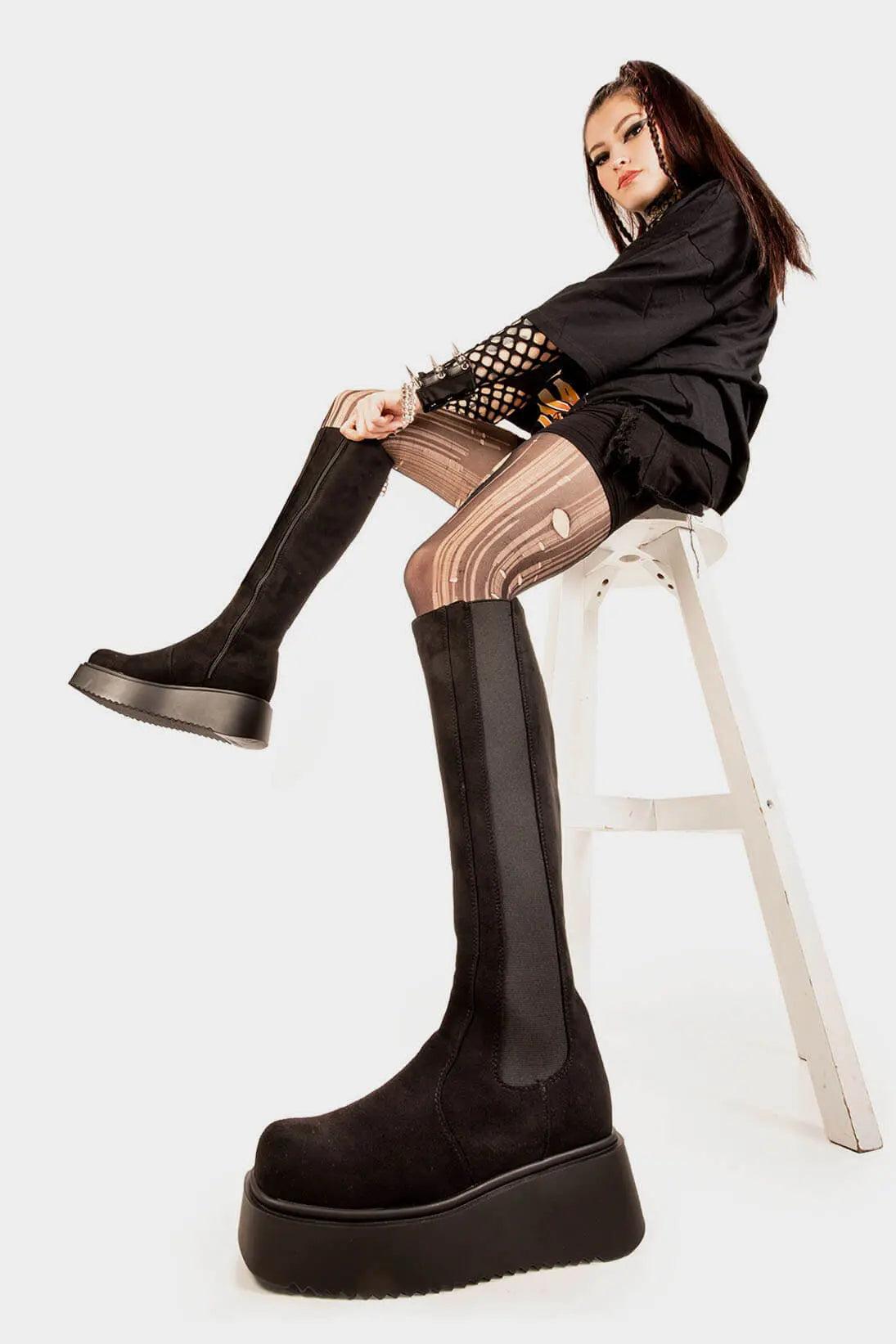 Powerful Chunky Knee High Boots Product Image