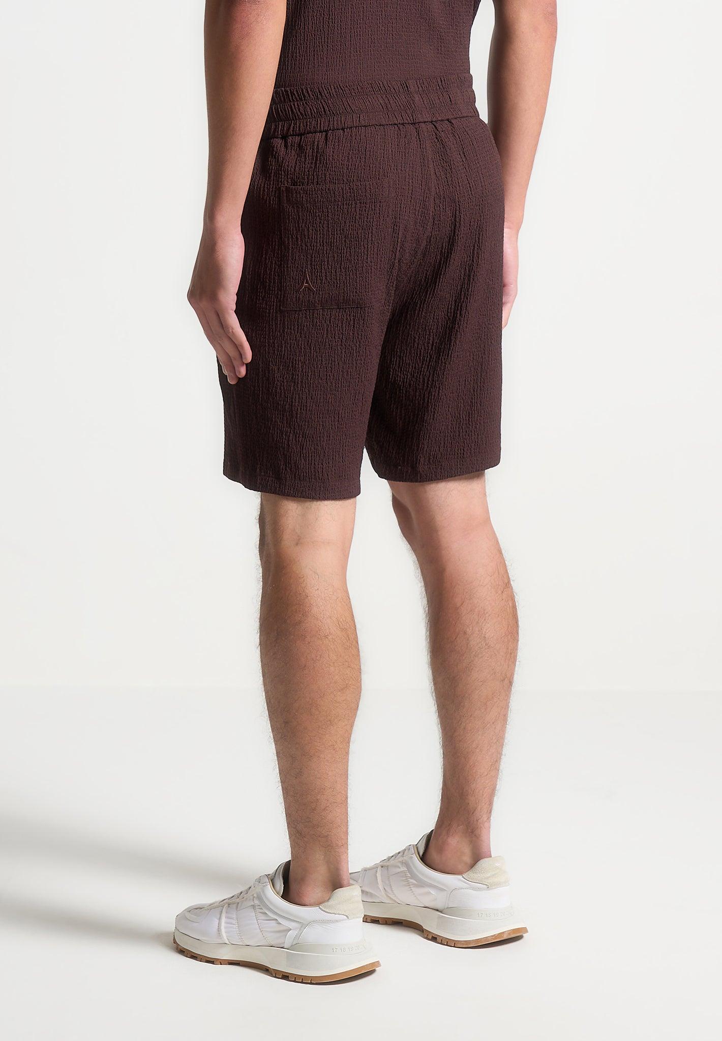 Seersucker Shorts - Brown Male Product Image