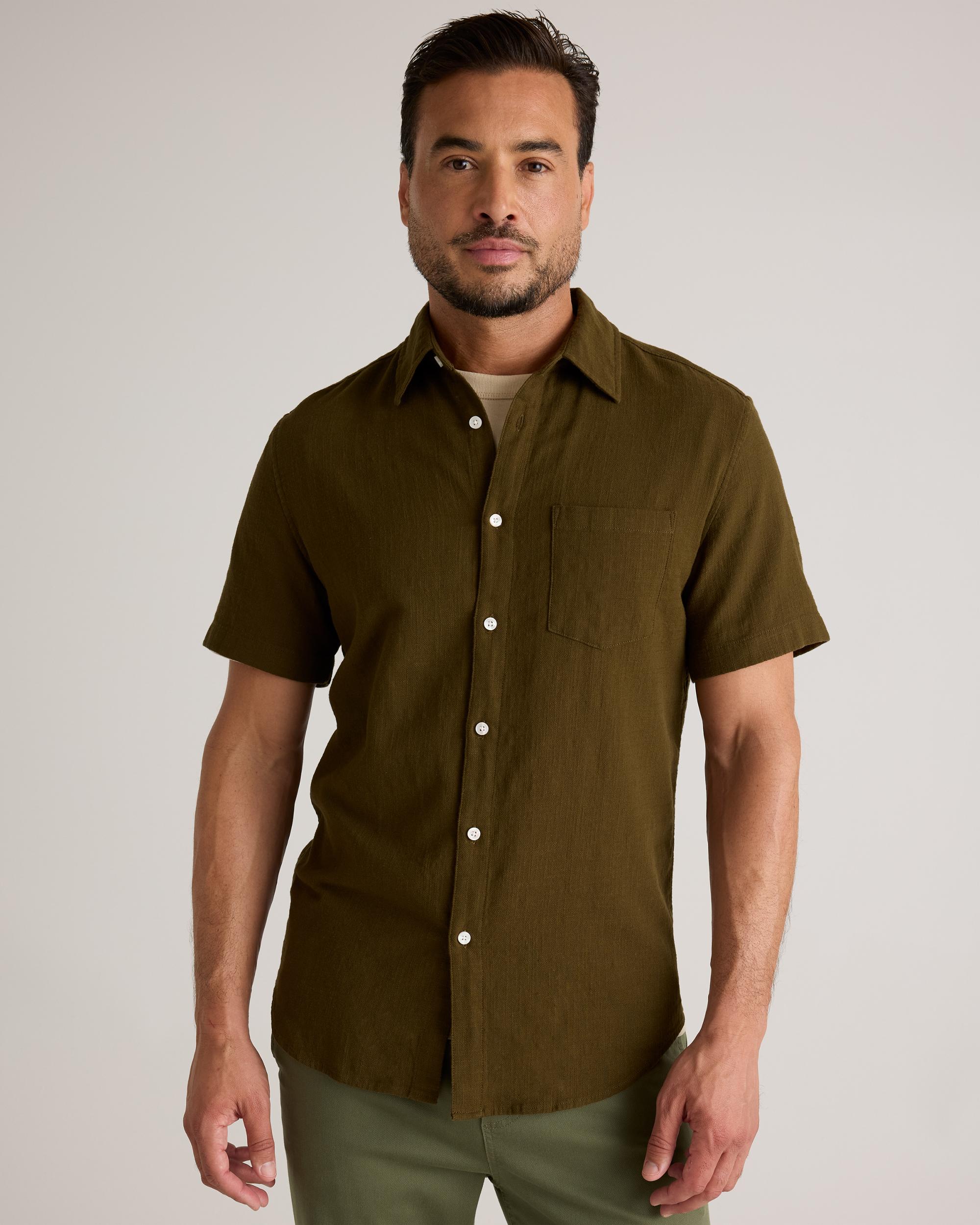 Quince | Men's Stretch Selvage Short Sleeve Shirt Organic Cotton Product Image