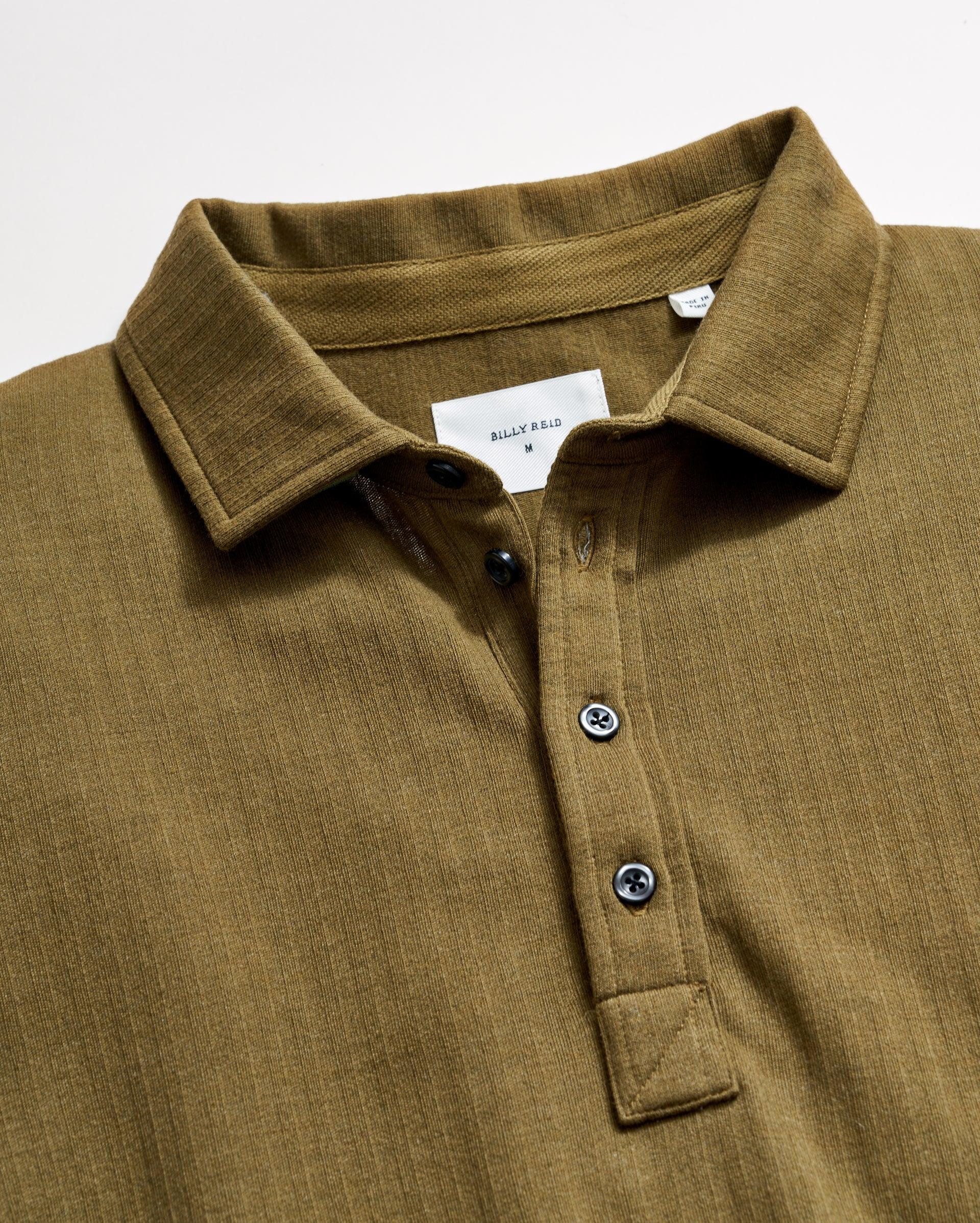 Long Sleeve Herringbone Polo -  Product Image