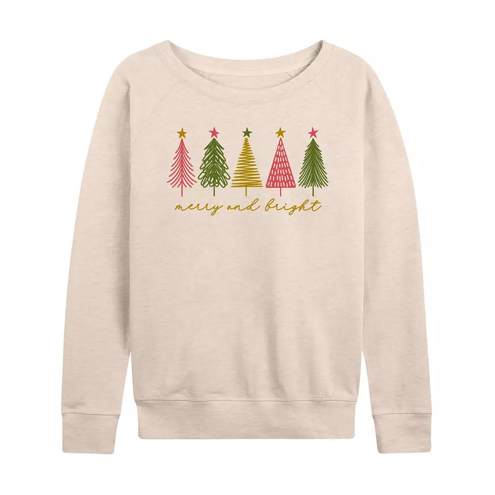 Women's Merry & Bright Christmas French Terry Long Sleeve Tee,  Product Image